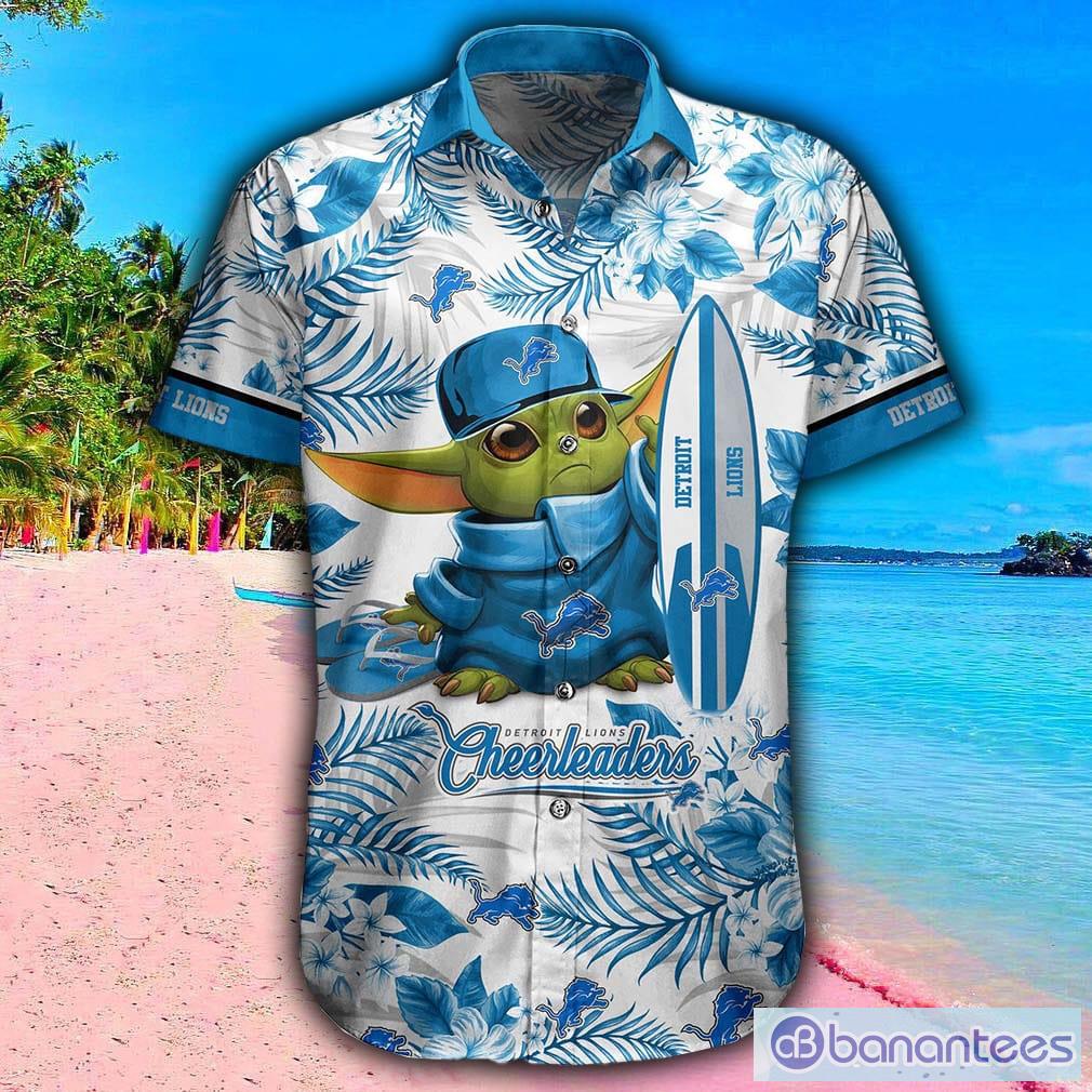 Detroit Lions NFL Baby Yoda 3D Hawaiian Shirt And Shorts For Men