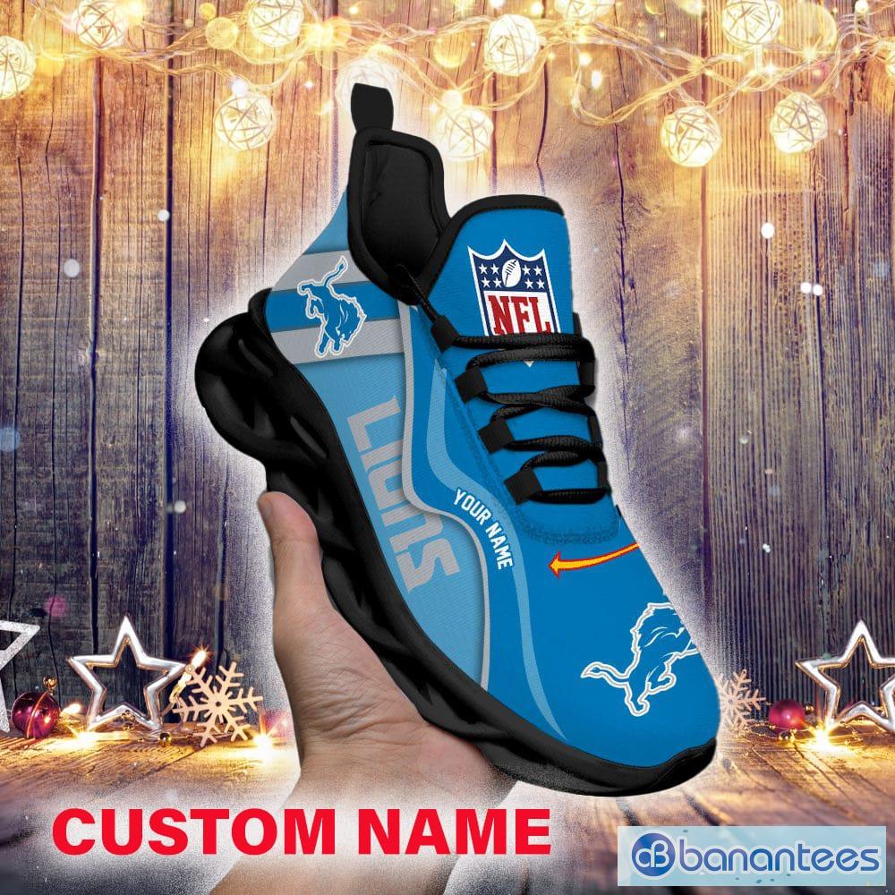 Detroit Lions NFL Custom Name Unique Max Soul Shoes Gift For Fans