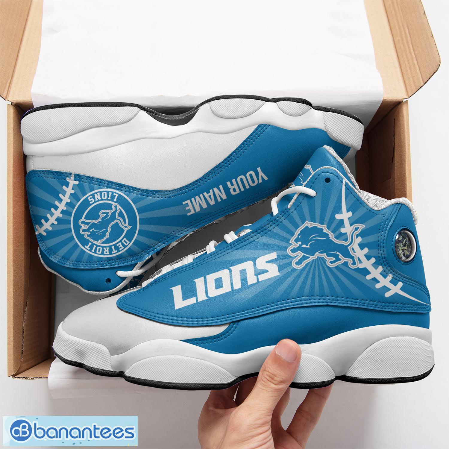 Custom Name Detroit Lions Custom Name And Number Air Jordan 13 Shoes For  Men And Women - Banantees