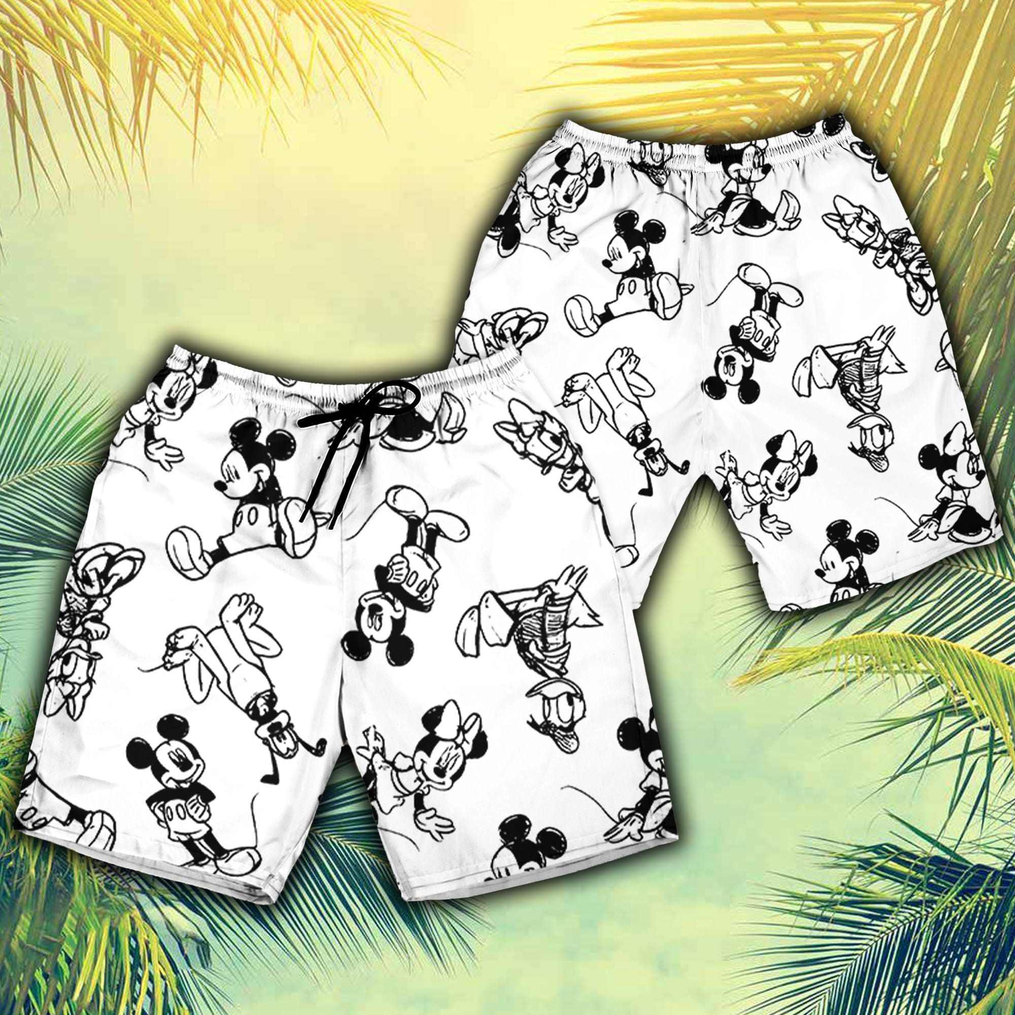 Disney Mickey Mouse And Friends Seamless Sketch Pattern Full Set