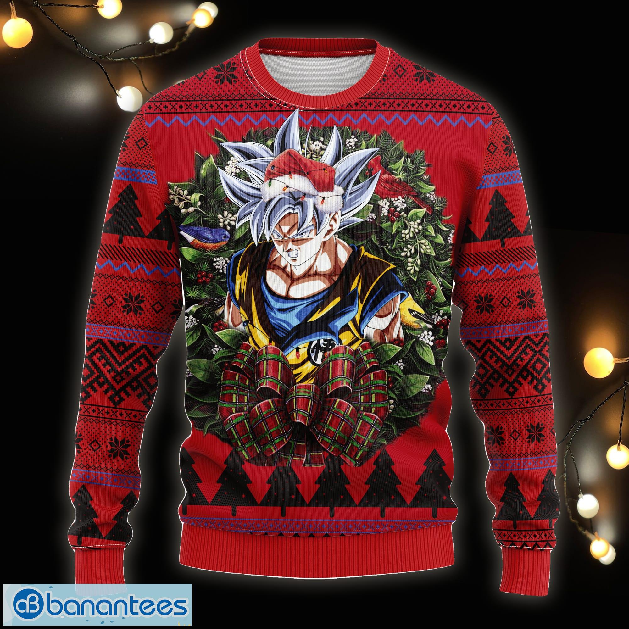 Dragon Ball Super Movie Goku Ultra Instinct Noel Mc Thanksgiving Ugly  Christmas Sweater For Men Women - Banantees