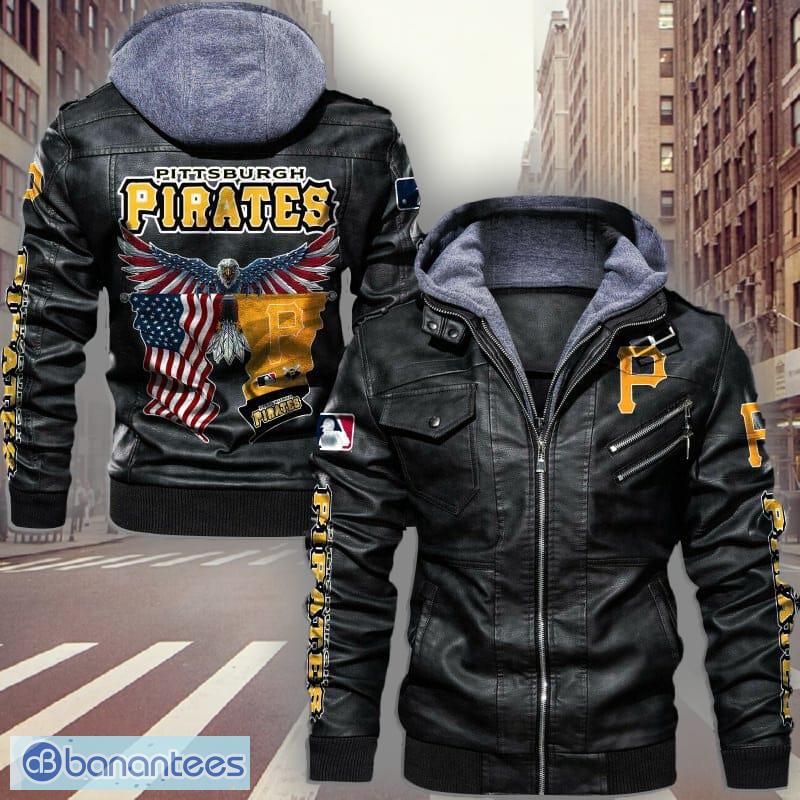 EFL League One Pittsburgh Pirates Style 7 Big Logo Black Brown Leather  Jacket For Fans - Banantees
