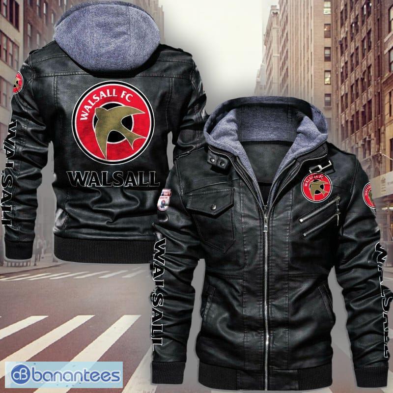 EFL League Two Walsall FC Logo Men Women Leather Jacket Black And Brown ...