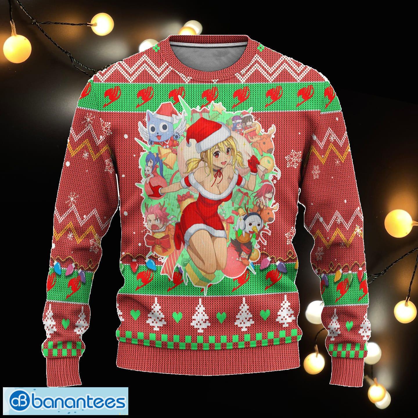 Fairy Tail Elf Anime Christmas Snowflakes Pattern 2023 Holiday Gift Ugly  Sweater - Binteez