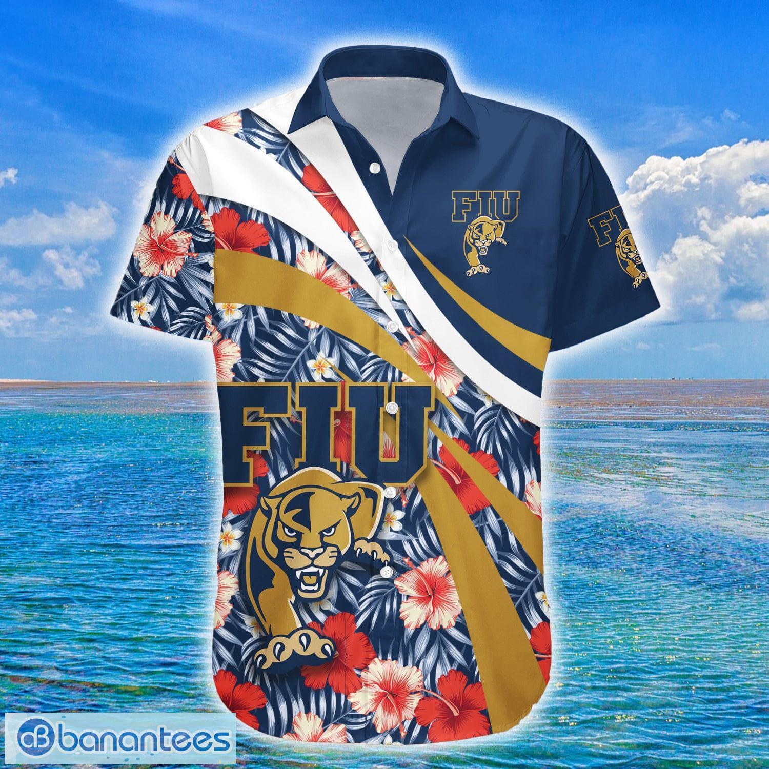 FIU Panthers 3D Hawaiian Shirt Hibiscus Sport Style NCAA Men And Women Gift  For Fans - Banantees