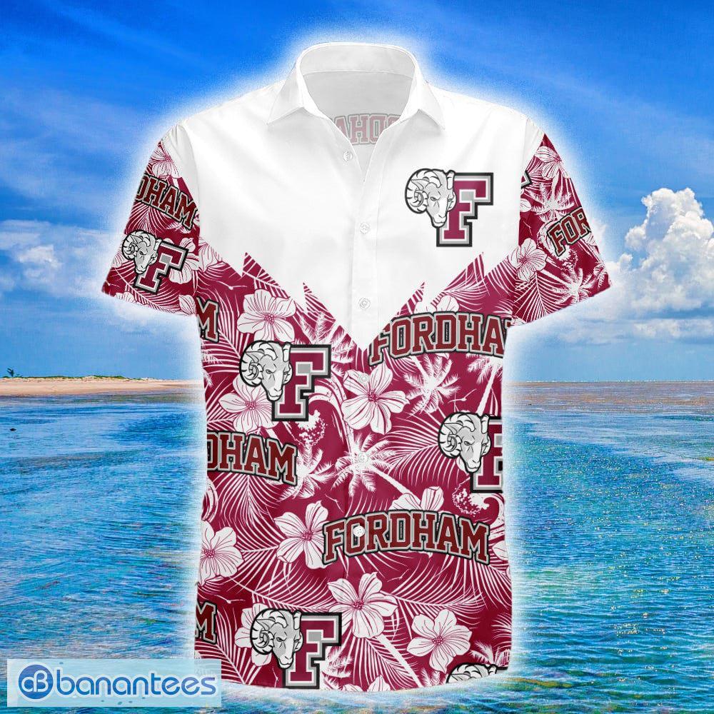 Fordham Rams Hawaiian Shirt Camouflage NCAA Summer Custom Number And Name  For Fans Gift hawaiian shirt - Limotees