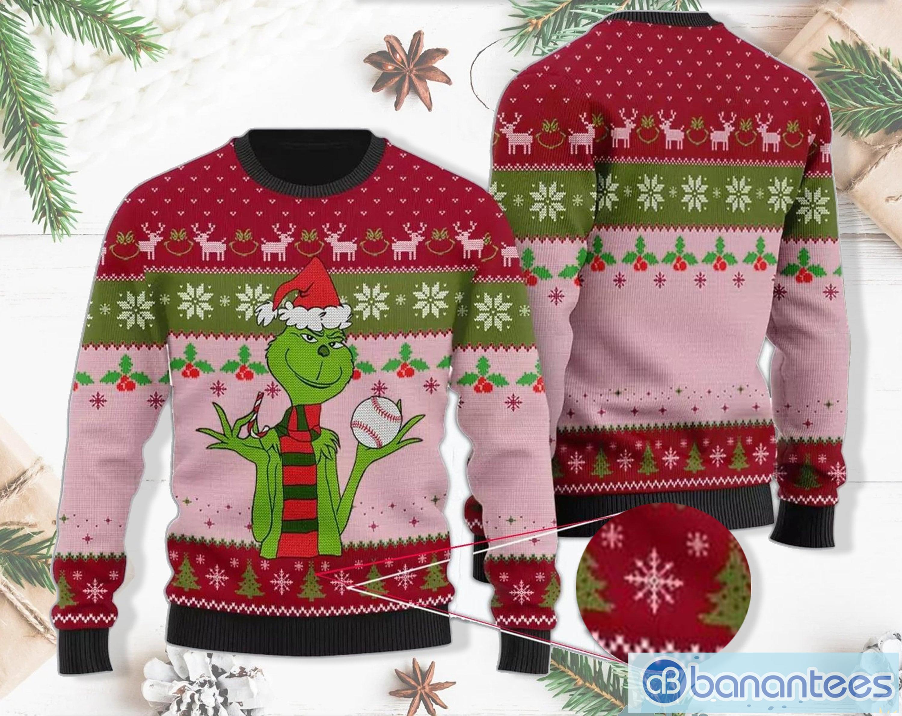 Boston Red Sox Funny Grinch Ugly Christmas Sweater - Banantees