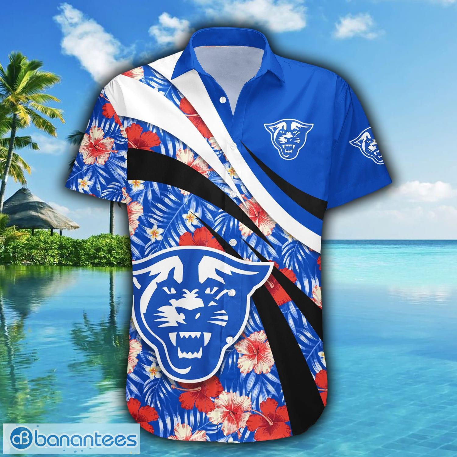 Busch Beer Hawaiian Shirt Blue Hibiscus Flower Beer Lovers Gift