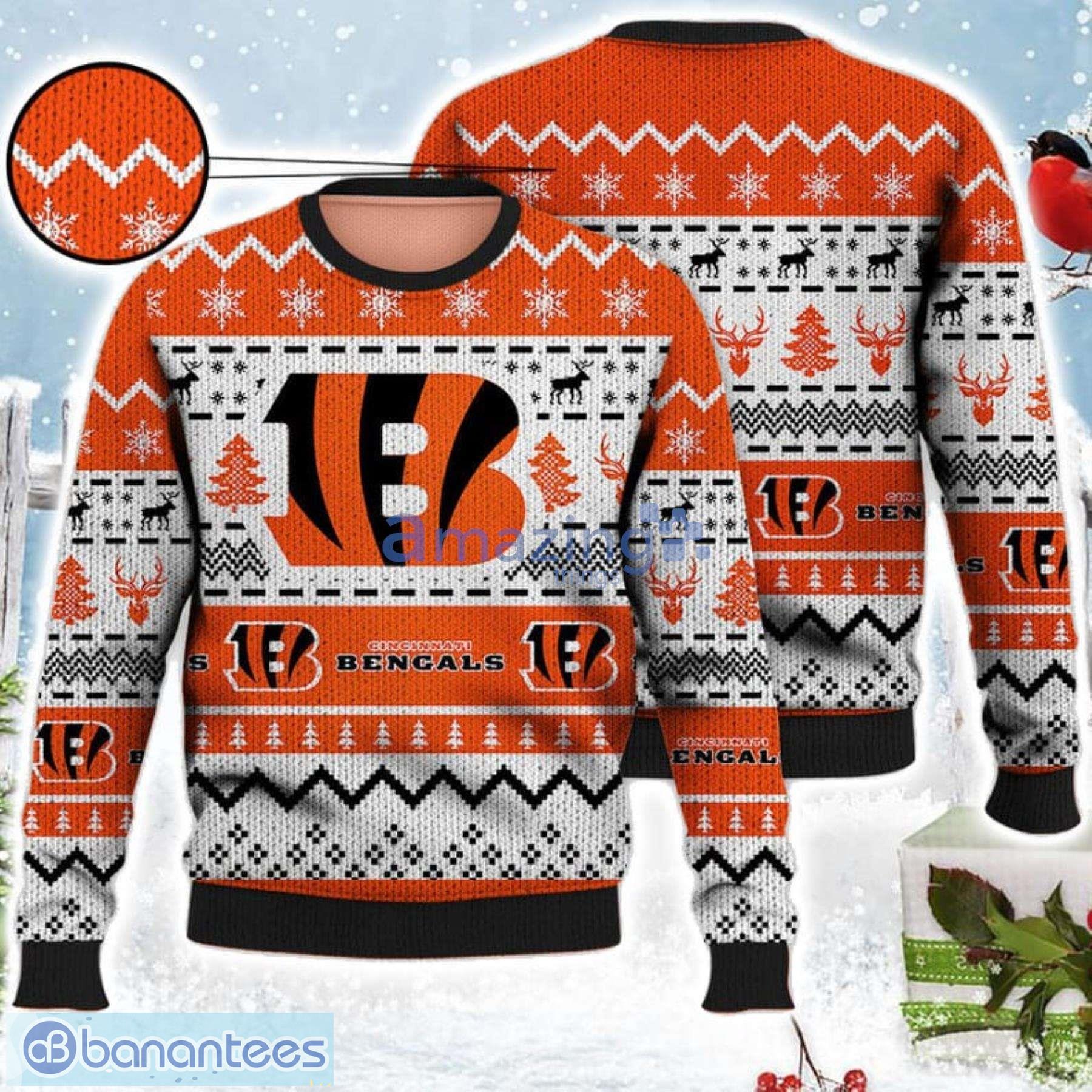 Men's Orange/Black Cincinnati Bengals Light Up Ugly Sweater