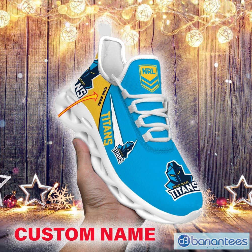 Gold Coast Titans Personalized Name NRL Max Soul Shoes Gift Fans