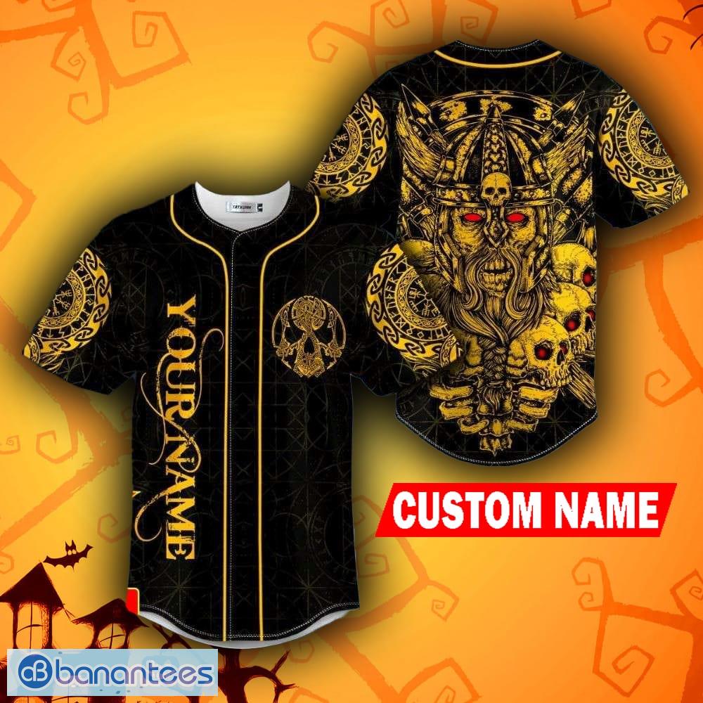 Atlanta Falcons Skull Pattern Custom Name 3D Baseball Jersey Shirt