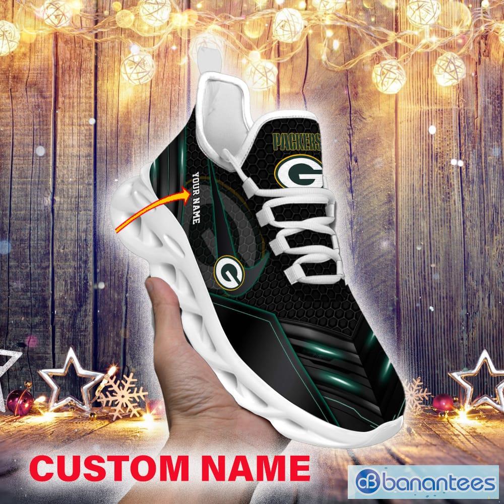 Green Bay Packers Custom Name NFL Max Soul Shoes Gift For Fans