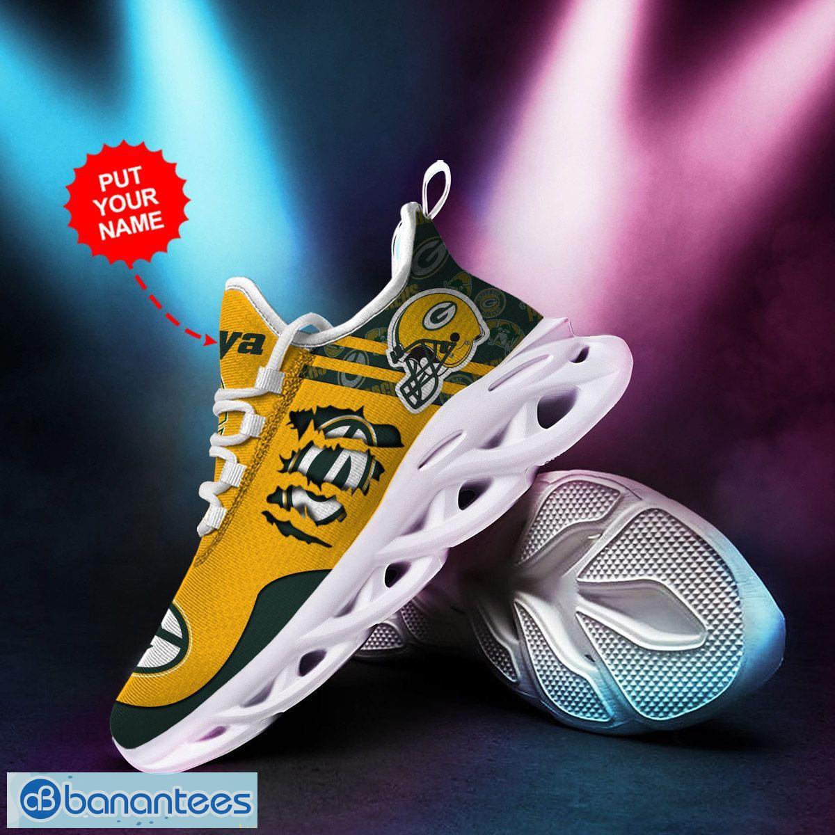 Green Bay Packers Custom Name NFL Max Soul Shoes Gift For Fans Running  Sneaker - Banantees