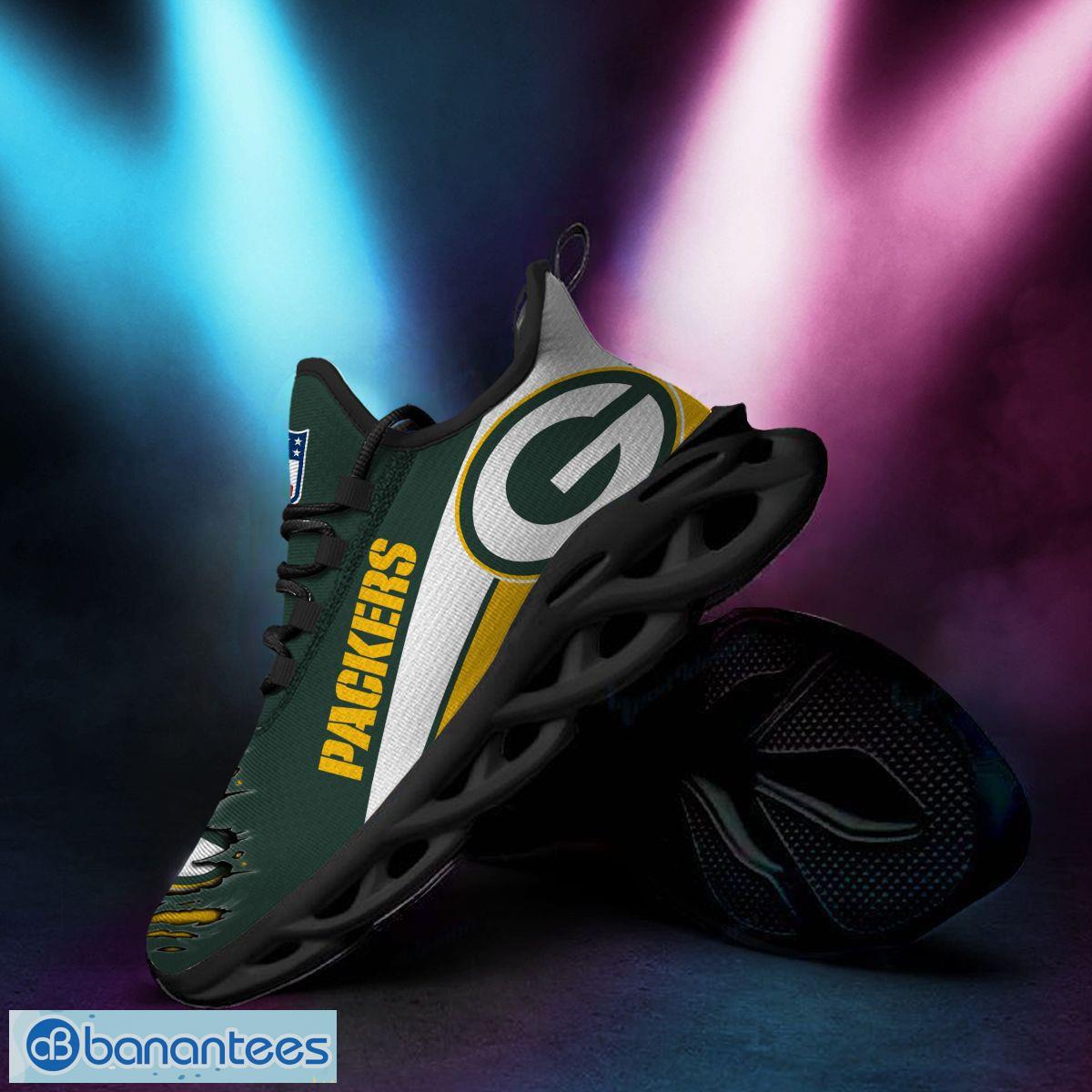 Green Bay Packers Neon Flames Design Running Sneaker Max Soul Shoes Gift  For Men And Women - Banantees