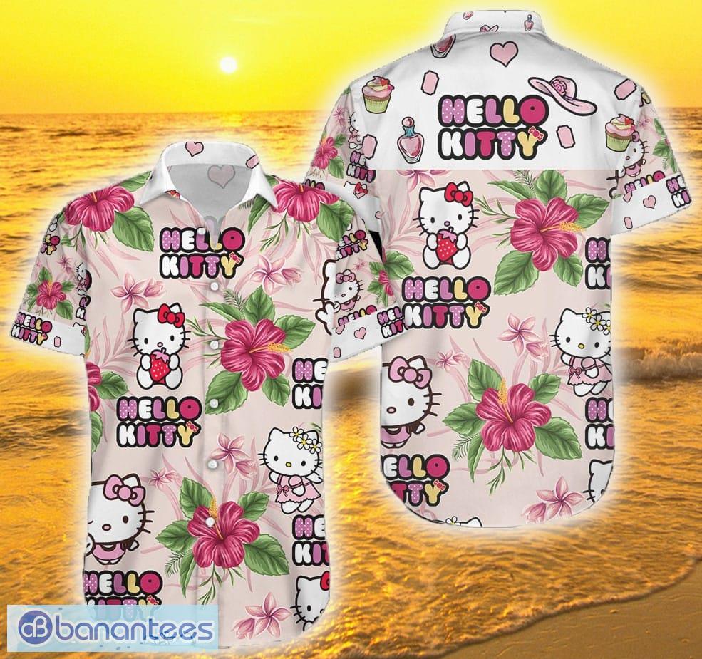 Hello Kitty Pink Summer Hawaiian Shirt And Shorts