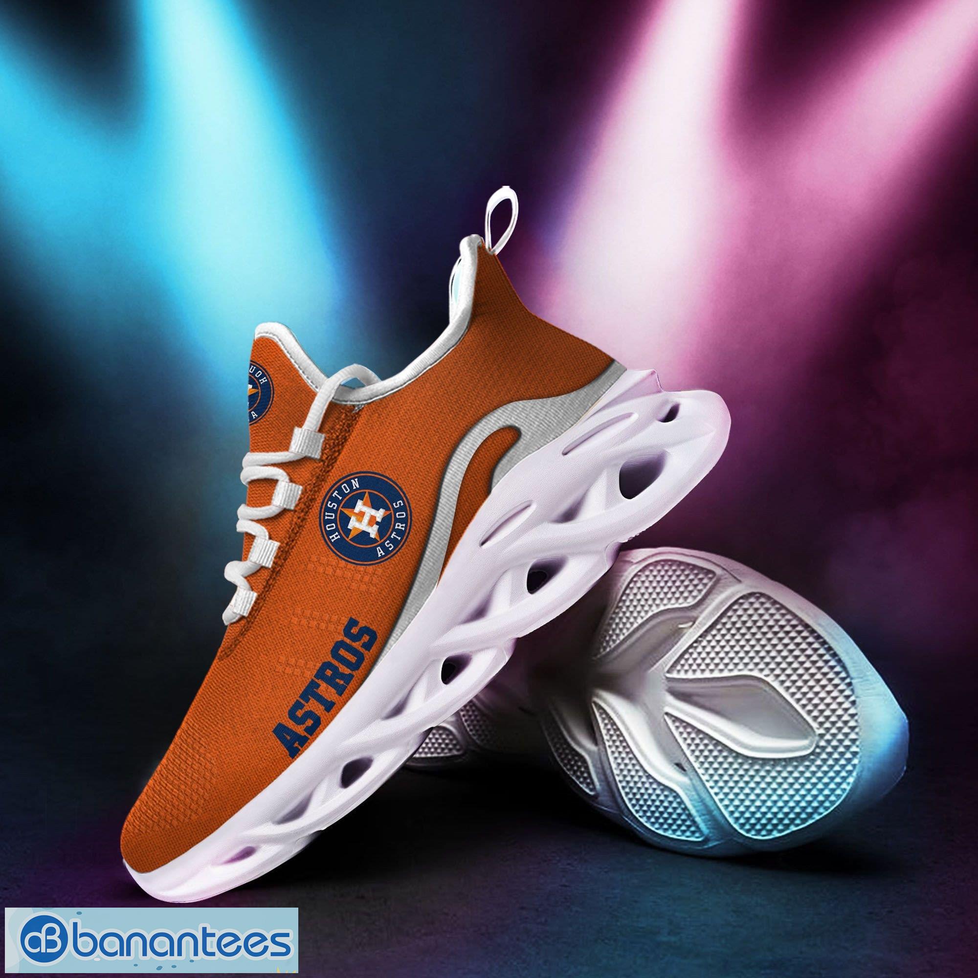 Custom Name Shoes Houston Astros Striped Max Soul Shoes Sport Sneakers -  Banantees