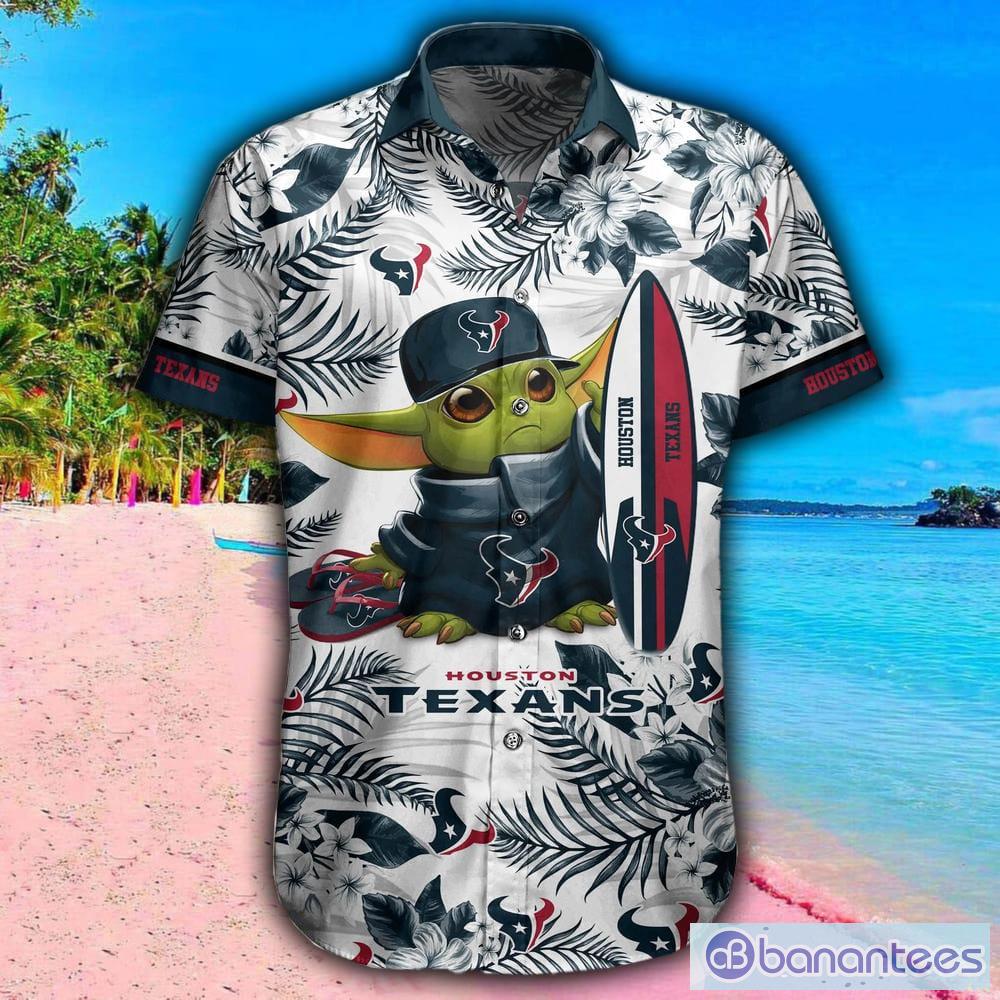 NFL Houston Texans Logo Hot Hawaiian Shirt Gift For Men And Women Color  White - Banantees