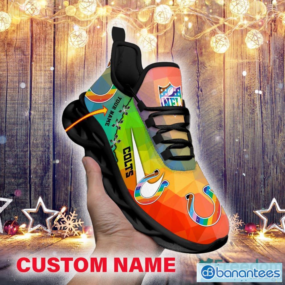 Custom Name NFL Chunky Sneakers Indianapolis Colts Logo Max Soul Shoes Gift  Fans - Freedomdesign