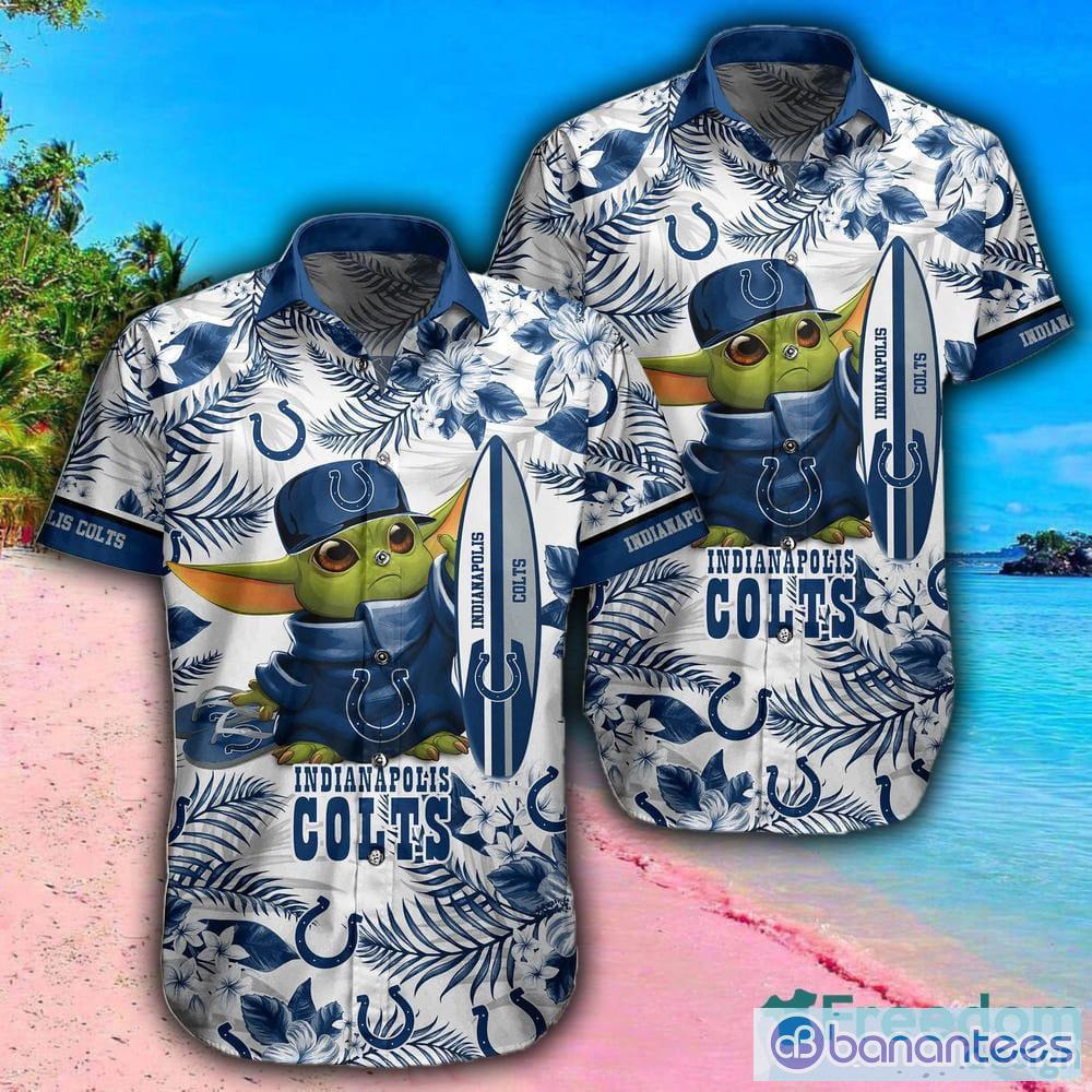 Indianapolis Colts NFL Baby Yoda 3D Hawaiian Shirt And Shorts For