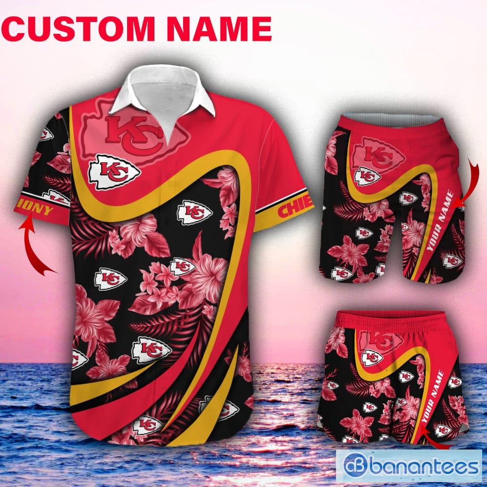 Kansas City Chiefs Custom Name NFL Hawaiian Shirt And Shorts Gift For Men  And Women Fans - Banantees