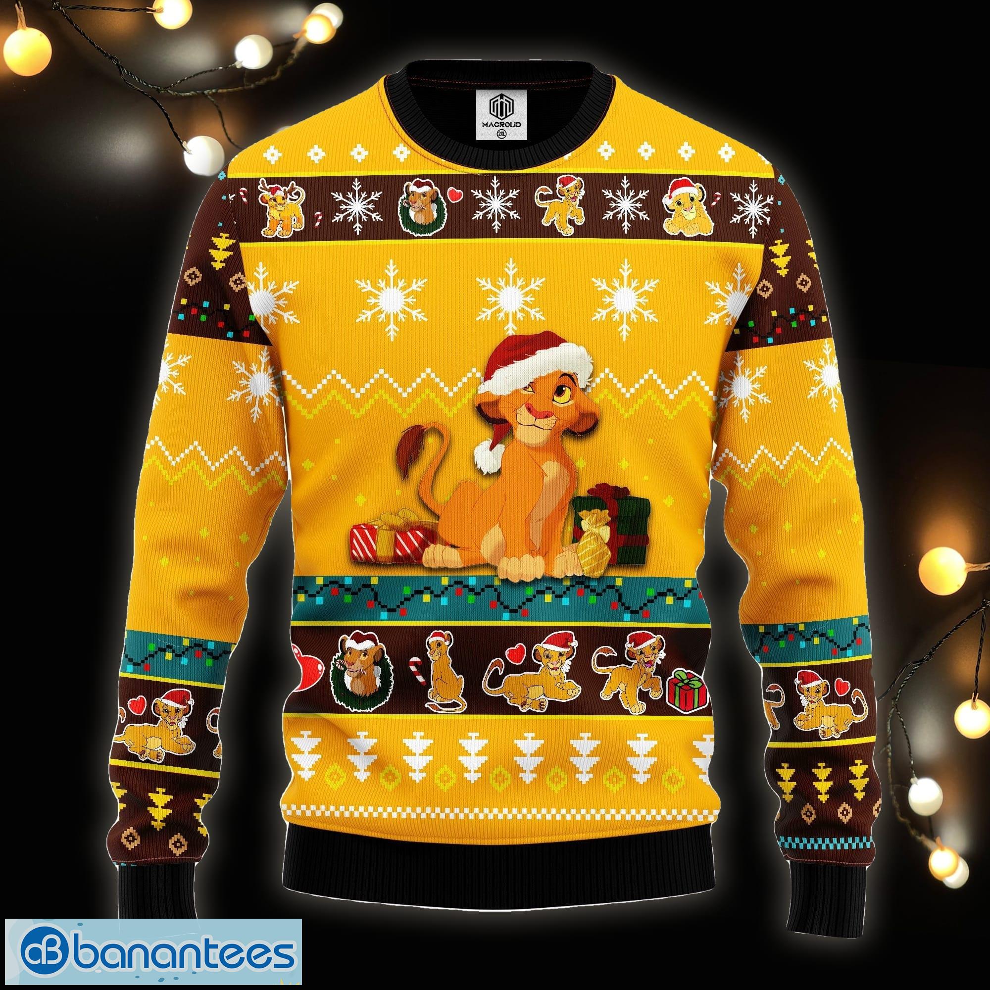 Lion King Simba Ugly Christmas Sweater Yellow Ideas For Men Women