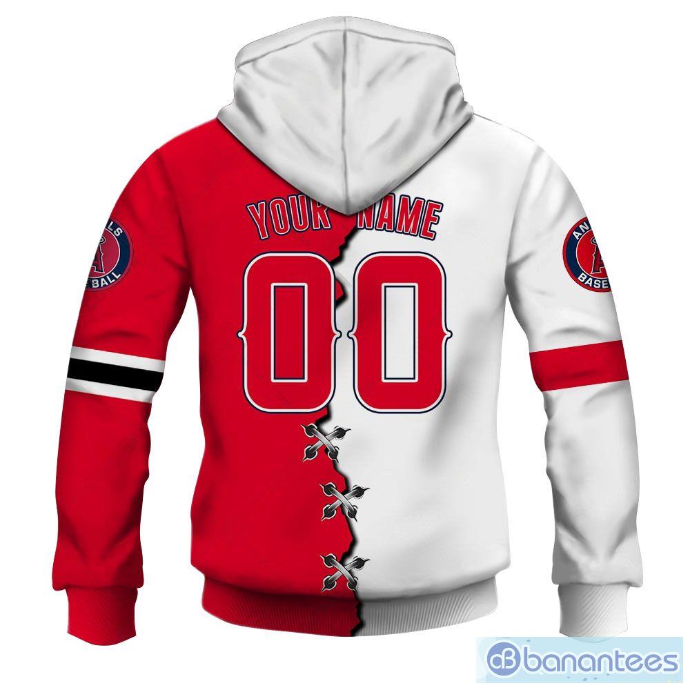 Los Angeles Angels Custom Number And Name AOP MLB Hoodie Long Sleeve Zip  Hoodie Gift For Fans - Banantees