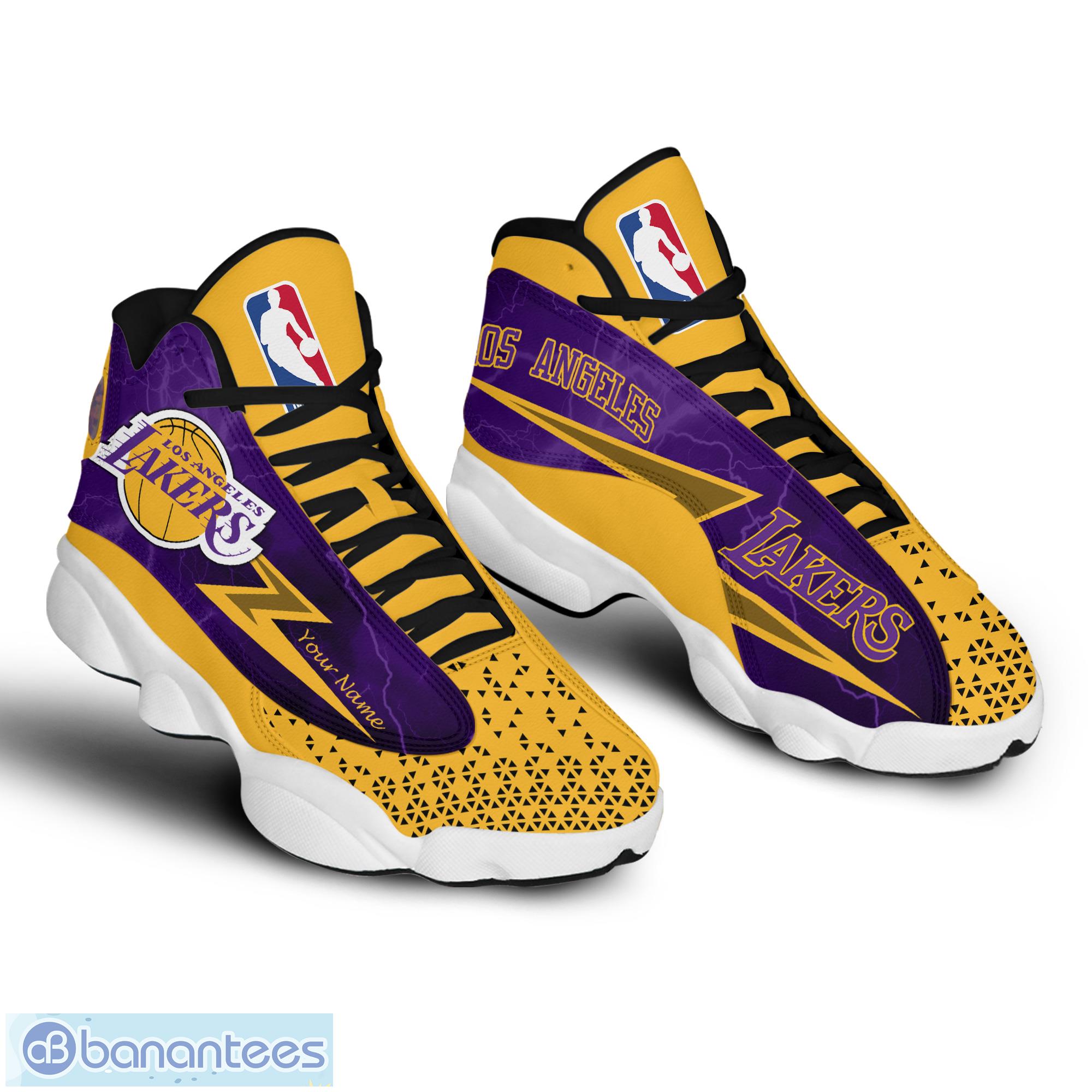 Nba basketball team los angeles lakers purple yellow air jordan 13 shoes
