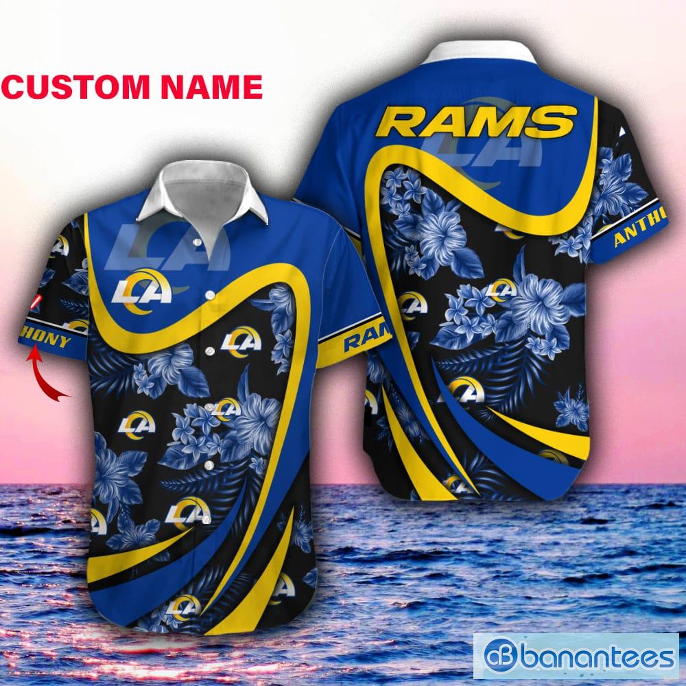 Los Angeles Rams Custom Name NFL Floral Hawaiian Shirt And Shorts