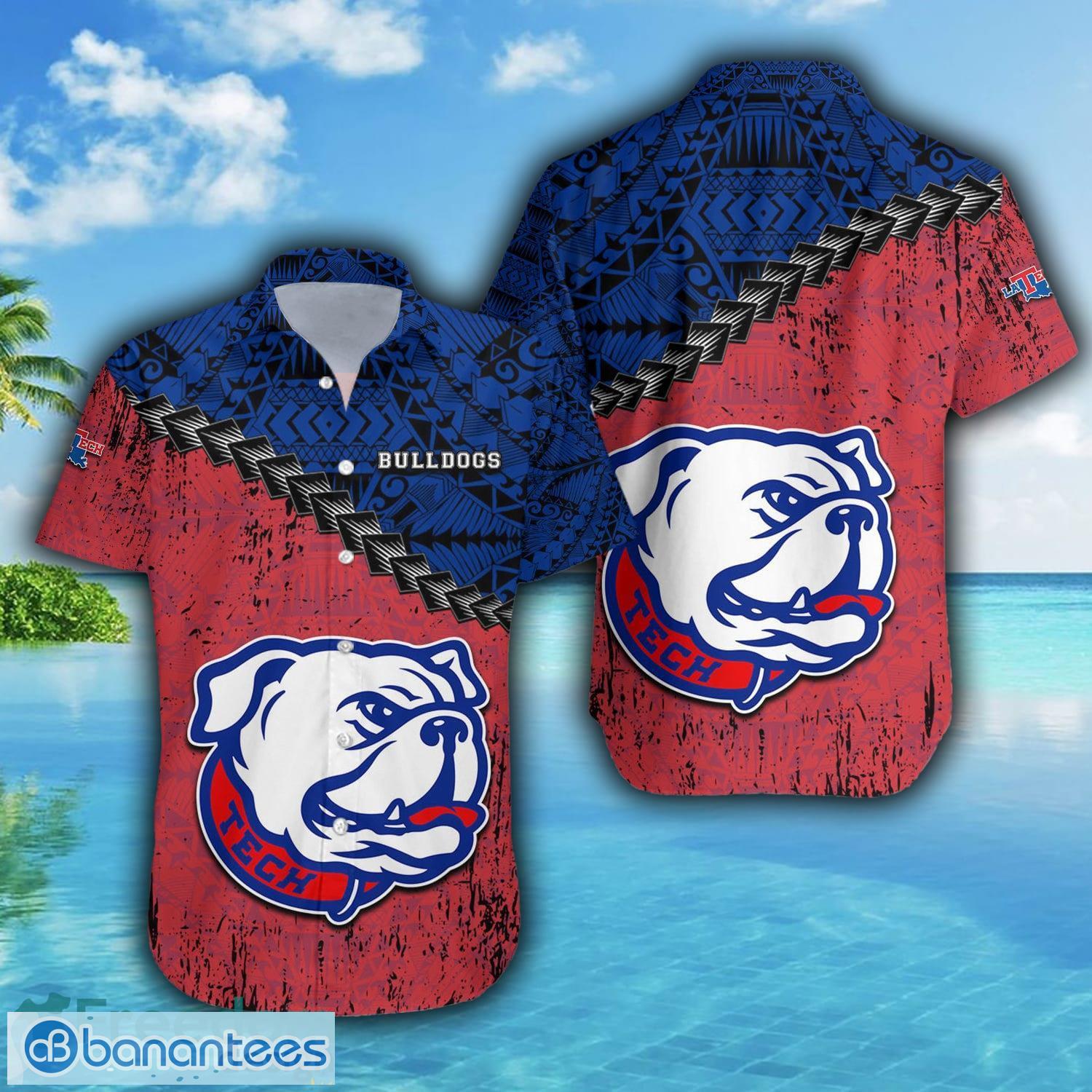 Louisiana Tech Bulldogs 3D Hawaiian Shirt Grunge Polynesian TattooNCAA  Summer Beach For Fans Gift - Banantees