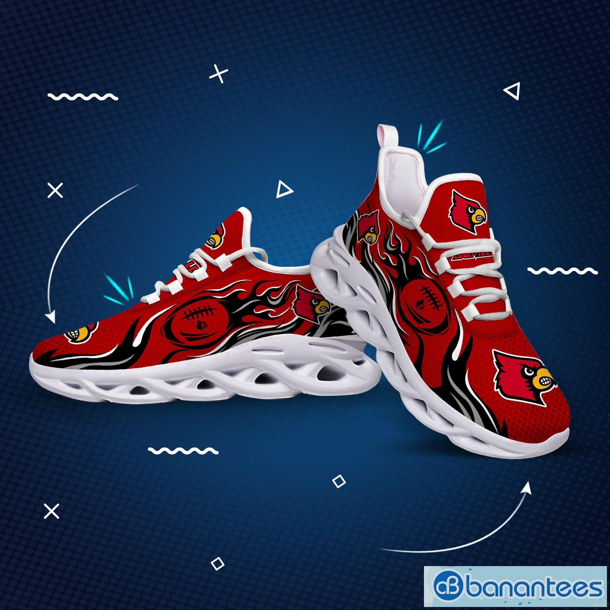 Louisville Cardinals Logo Torn Running Sneaker Max Soul Shoes In