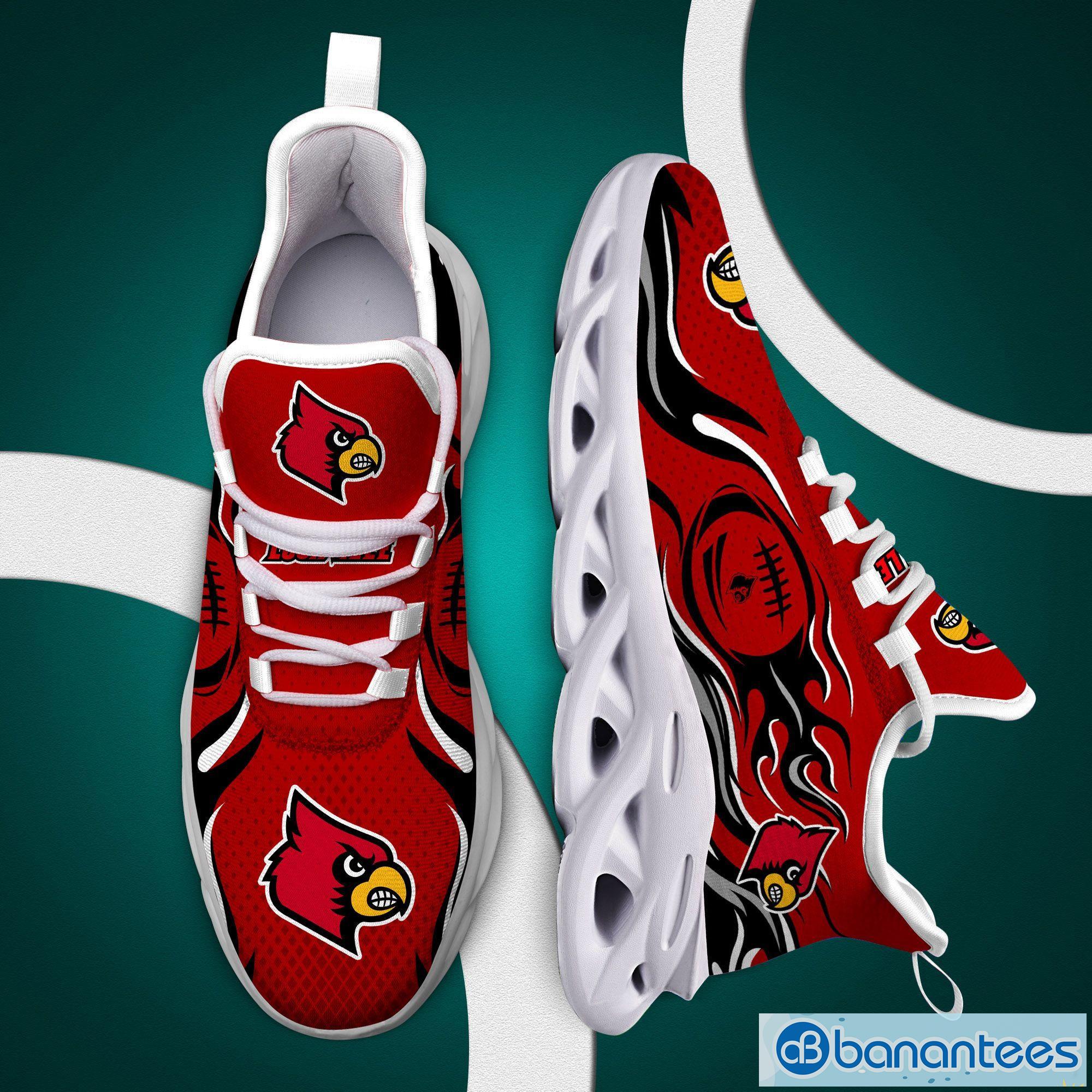 Louisville Cardinals Logo Torn Running Sneaker Max Soul Shoes In