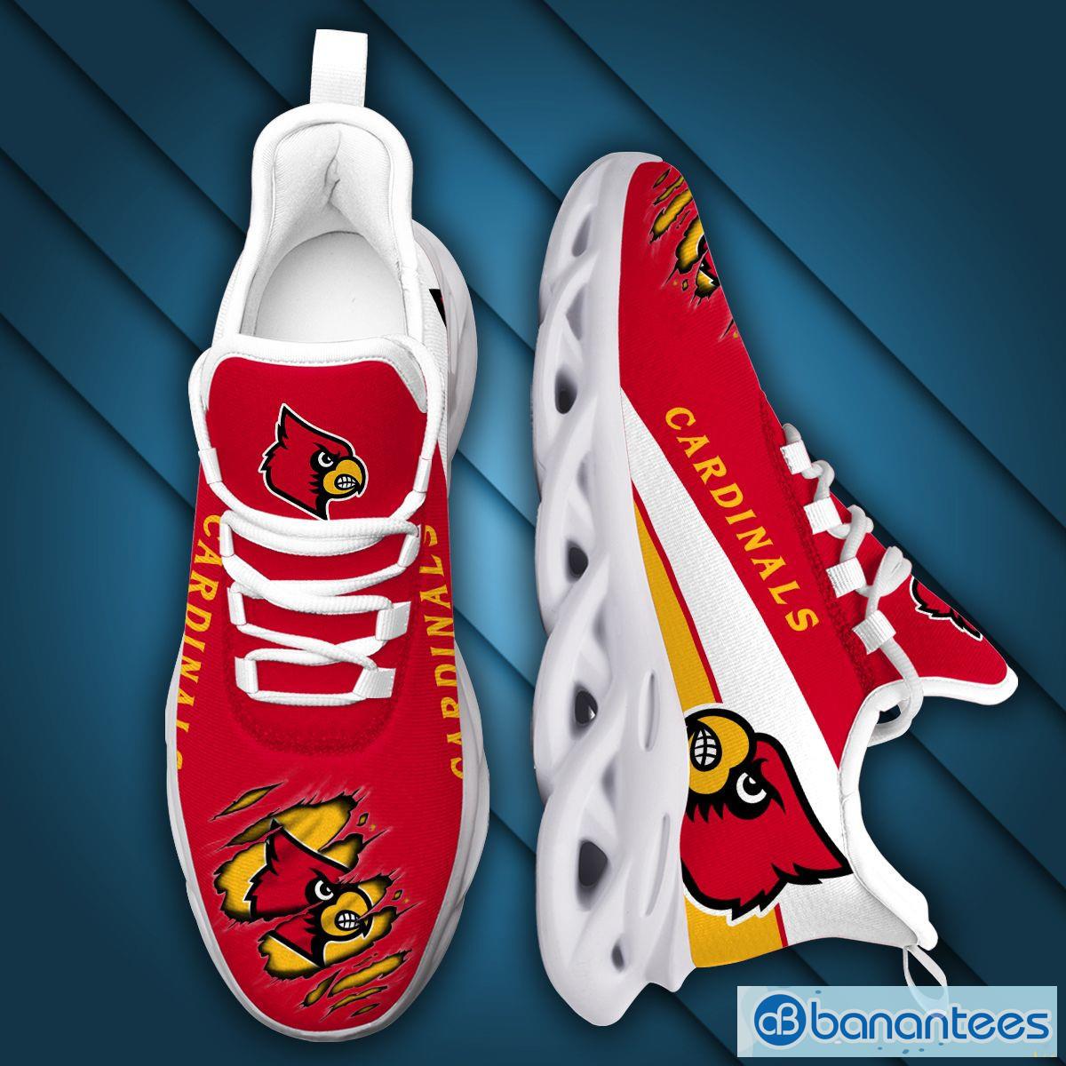 Louisville Cardinals Logo Torn Running Sneaker Max Soul Shoes In Red Gift  For Men And Women - Banantees