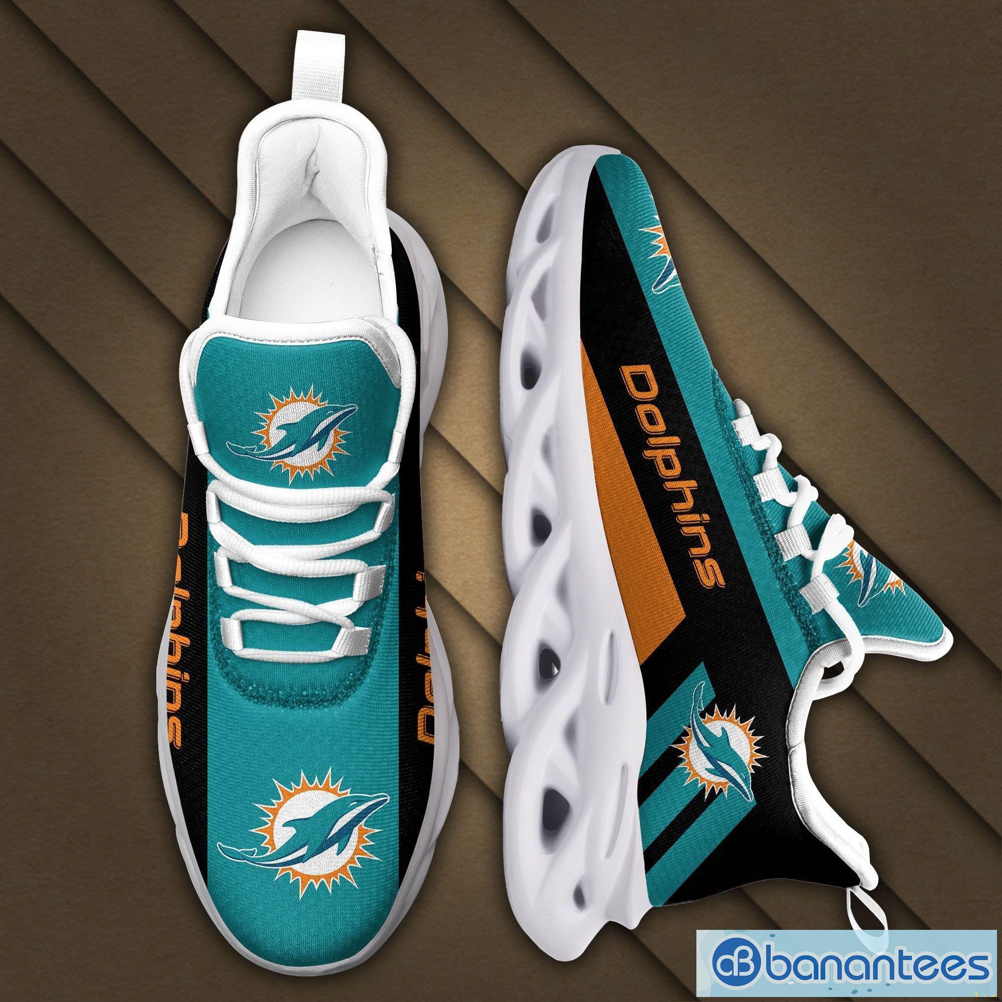 Miami Dolphins Logo Black Stripe Running Sneaker Max Soul Shoes In Aqua 7wz  Gift For Men And Women - Banantees