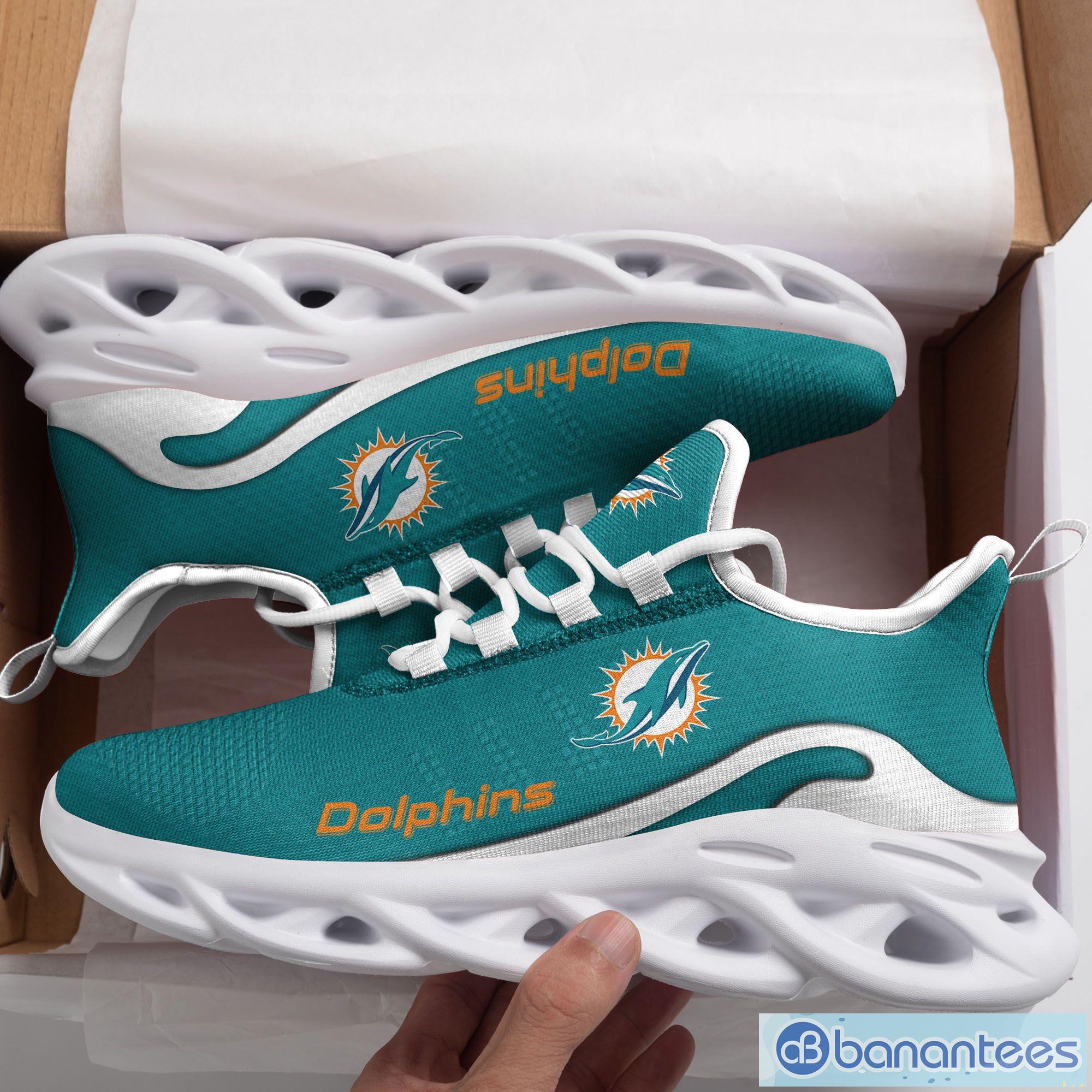 Miami Dolphins Logo Running Sneaker Max Soul Shoes In Aqua Gift For Men And  Women - Banantees