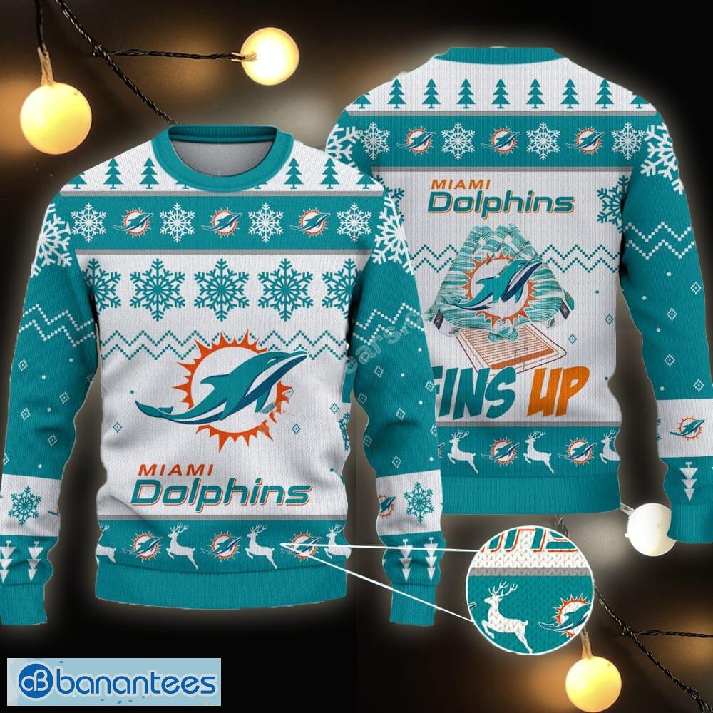 Miami Dolphins NFL Big Logo Ugly Christmas Sweater Gift For Fans