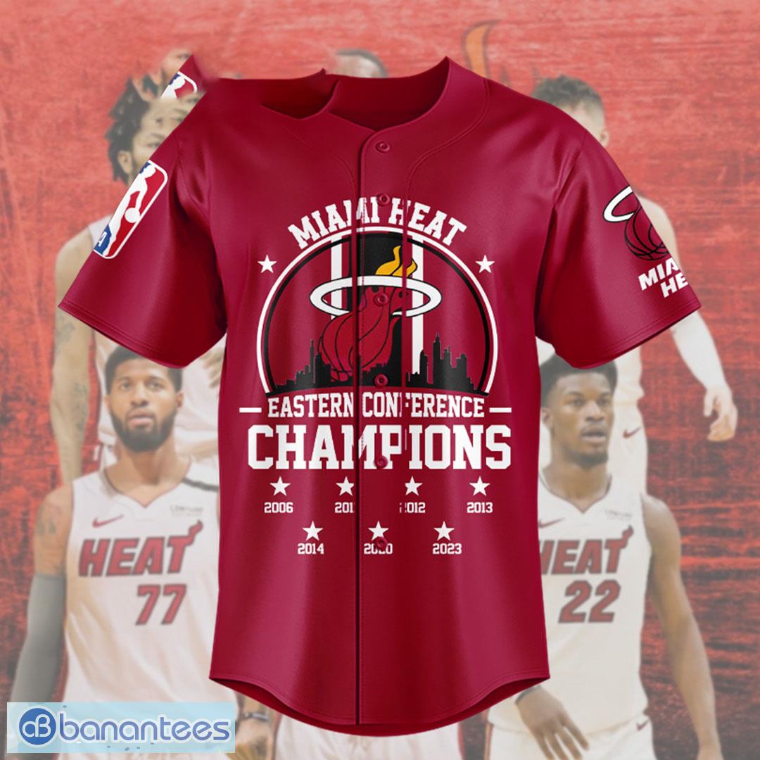 Miami Heat Eastern Conference Finals Champions Apparel Mysterious Halloween  melodies Baseball Jersey Shirt - Banantees