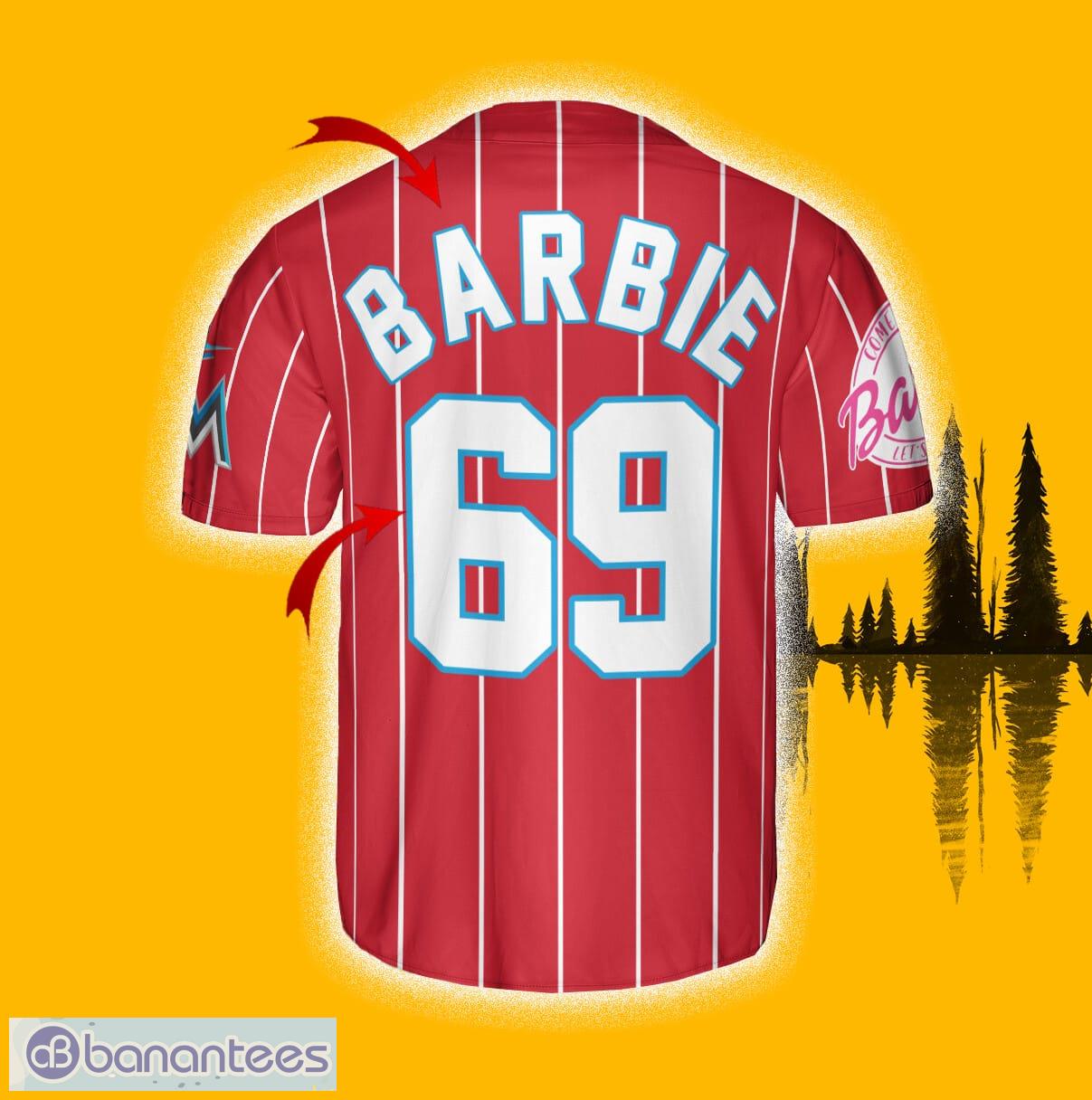 Miami Marlins Barbie Jersey Baseball Shirt Red Custom Number And Name -  Banantees