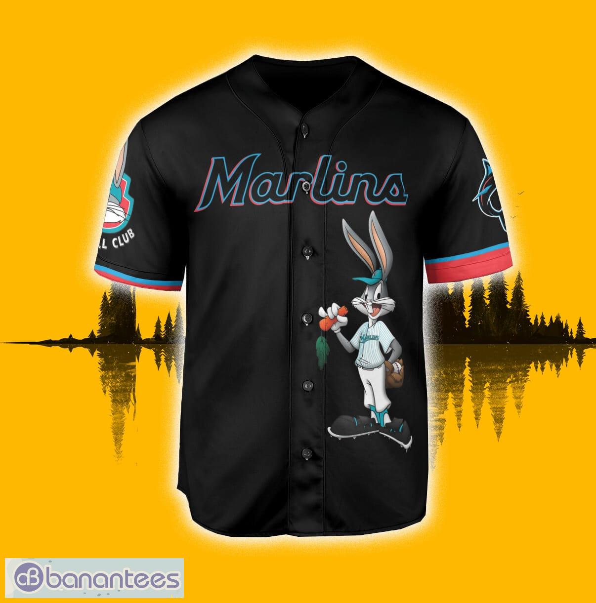 Miami Marlins Looney Tunes Bugs Bunny Black Baseball Jersey -   Worldwide Shipping