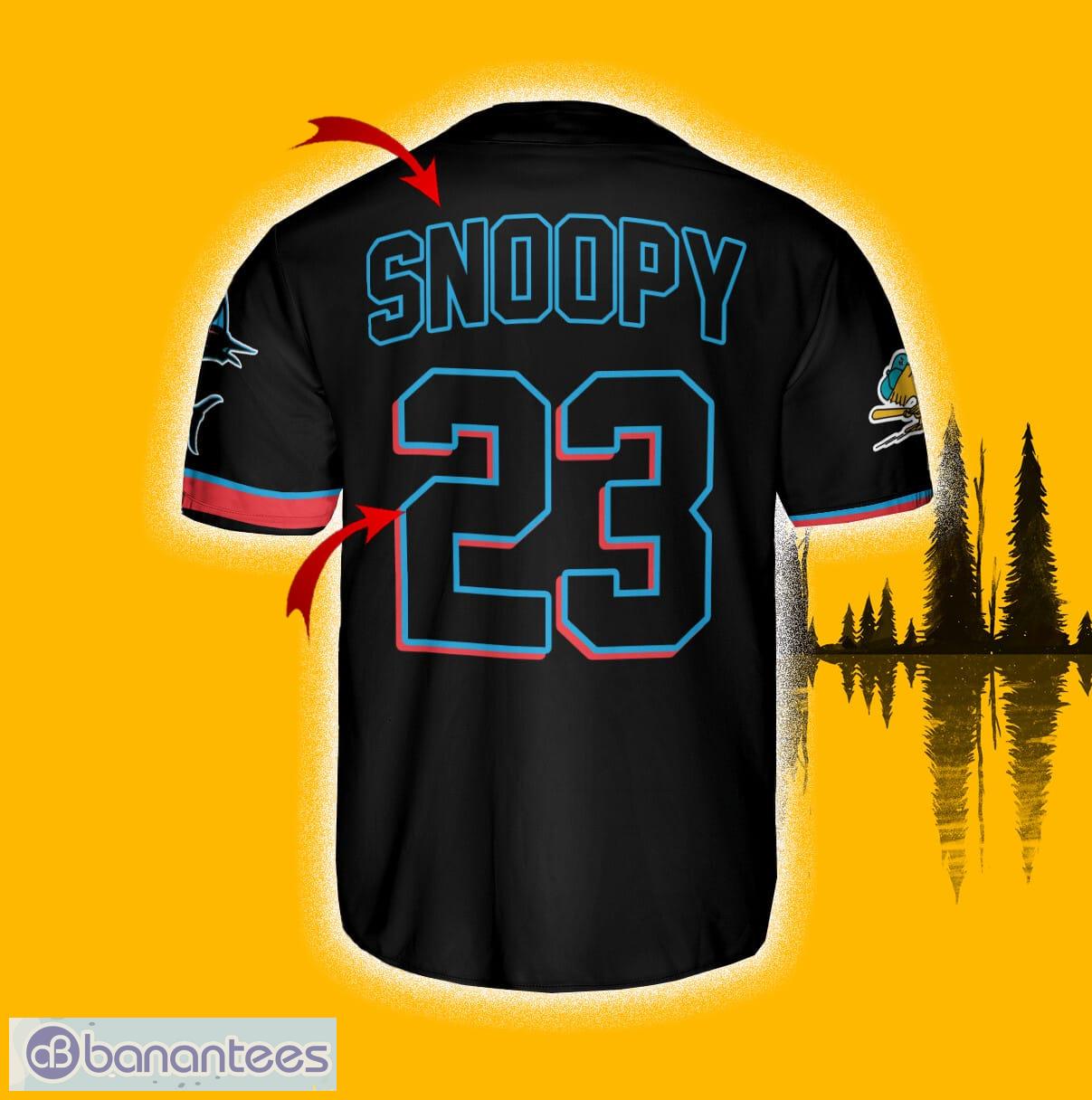 Miami Marlins Peanuts Snoopy x Miami Marlins Custom Number And Name White Jersey  Baseball Shirt - Freedomdesign
