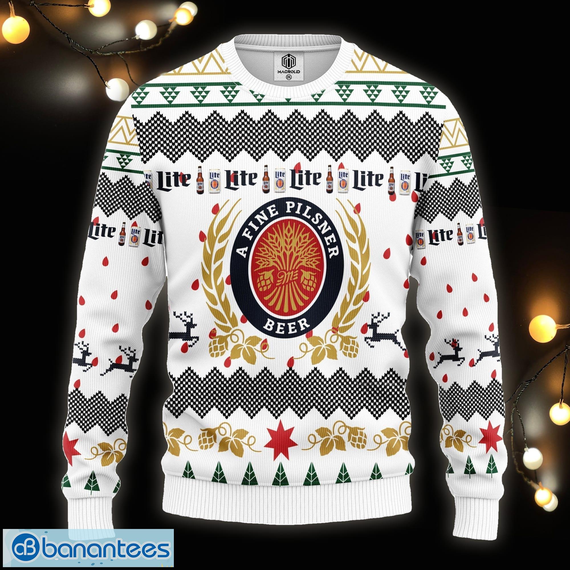 Miller Lite Beer Christmas Sweater Unisex 2XL