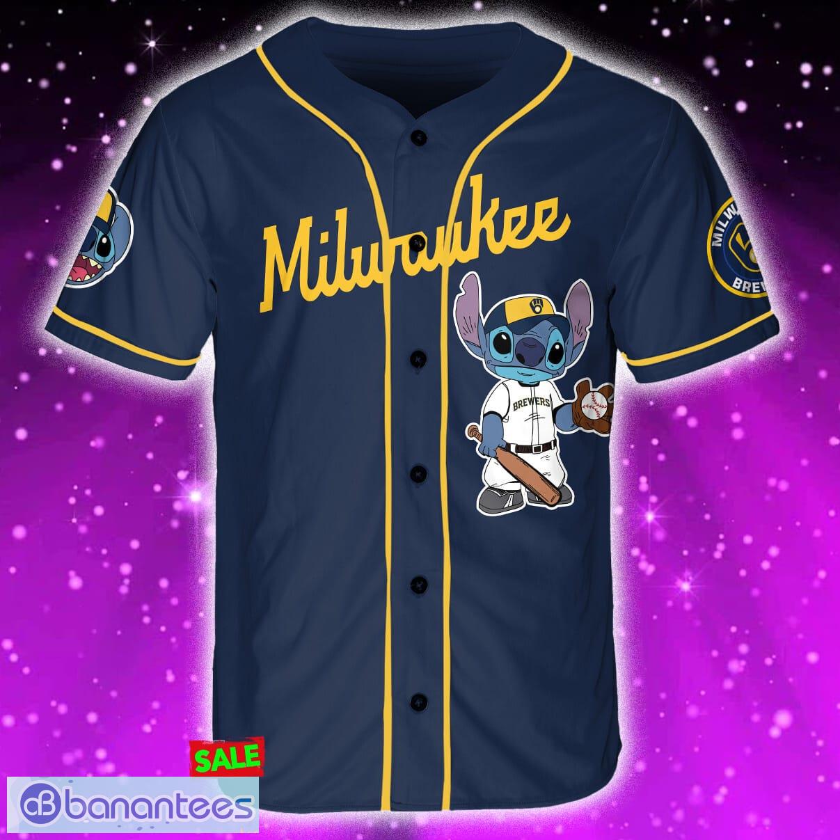 Custom Name And Number Milwaukee Brewers Darth Vader Star Wars Baseball Jersey  Shirt Navy