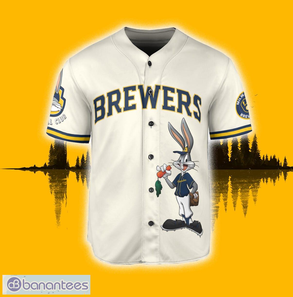 Milwaukee Brewers Looney Tunes Bugs Bunny Baseball Jersey -   Worldwide Shipping