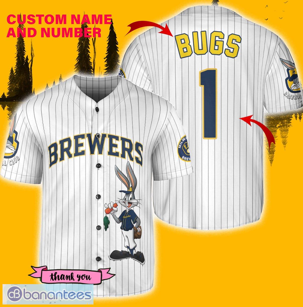 Milwaukee Brewers Looney Tunes Bugs Bunny Navy Baseball Jersey -   Worldwide Shipping