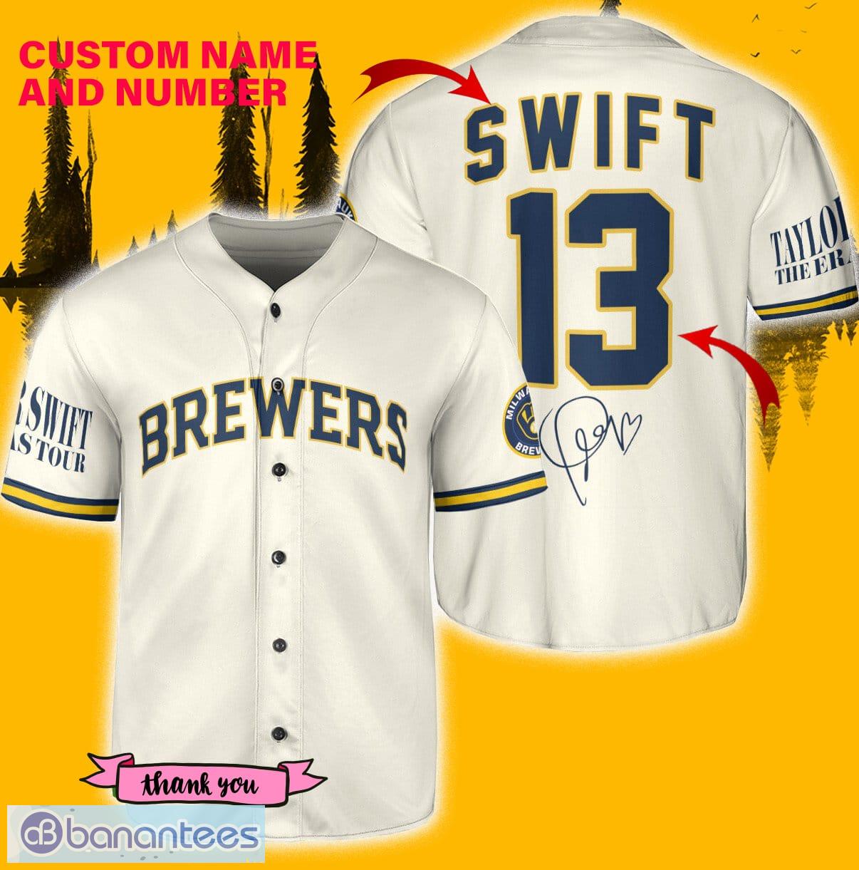 SALE!! Personalized Milwaukee Team Brewer Team Name & Number Baseball T- Shirt