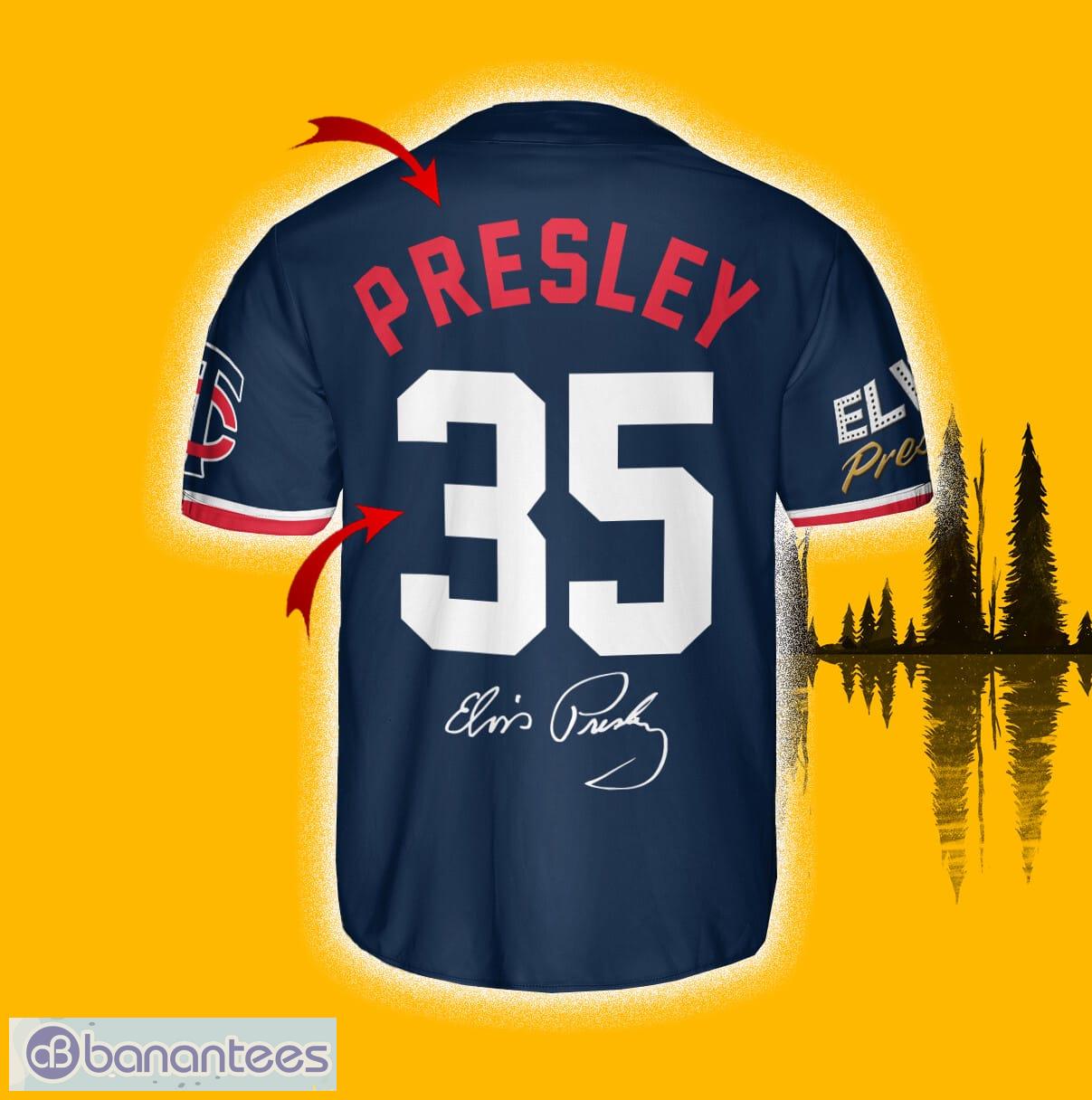 Minnesota Twins Elvis Presley Baseball Jersey Shirt Navy Custom Number And  Name - Banantees