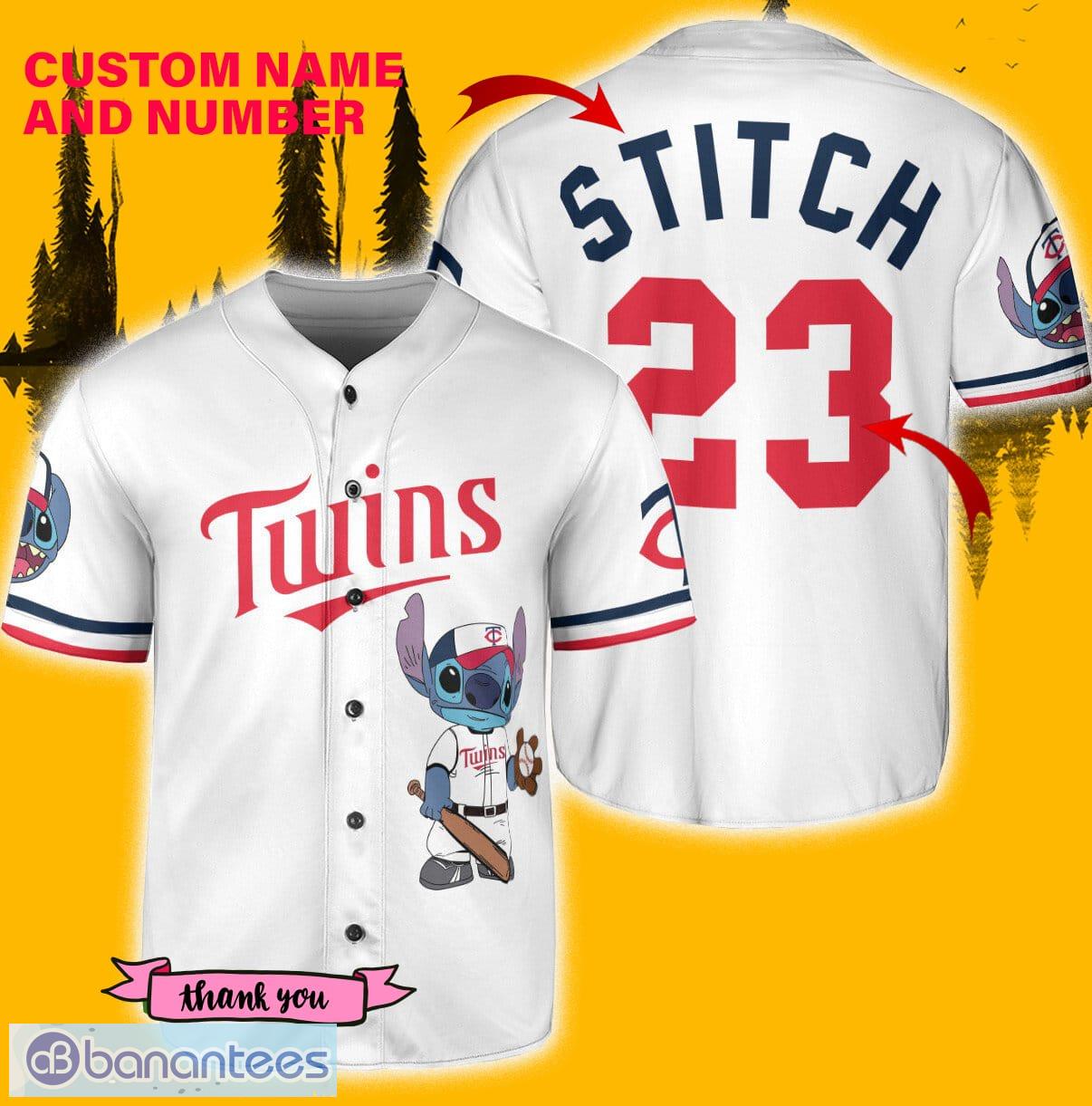 Minnesota Twins Lilo & Stitch White Baseball Jersey Shirt Custom