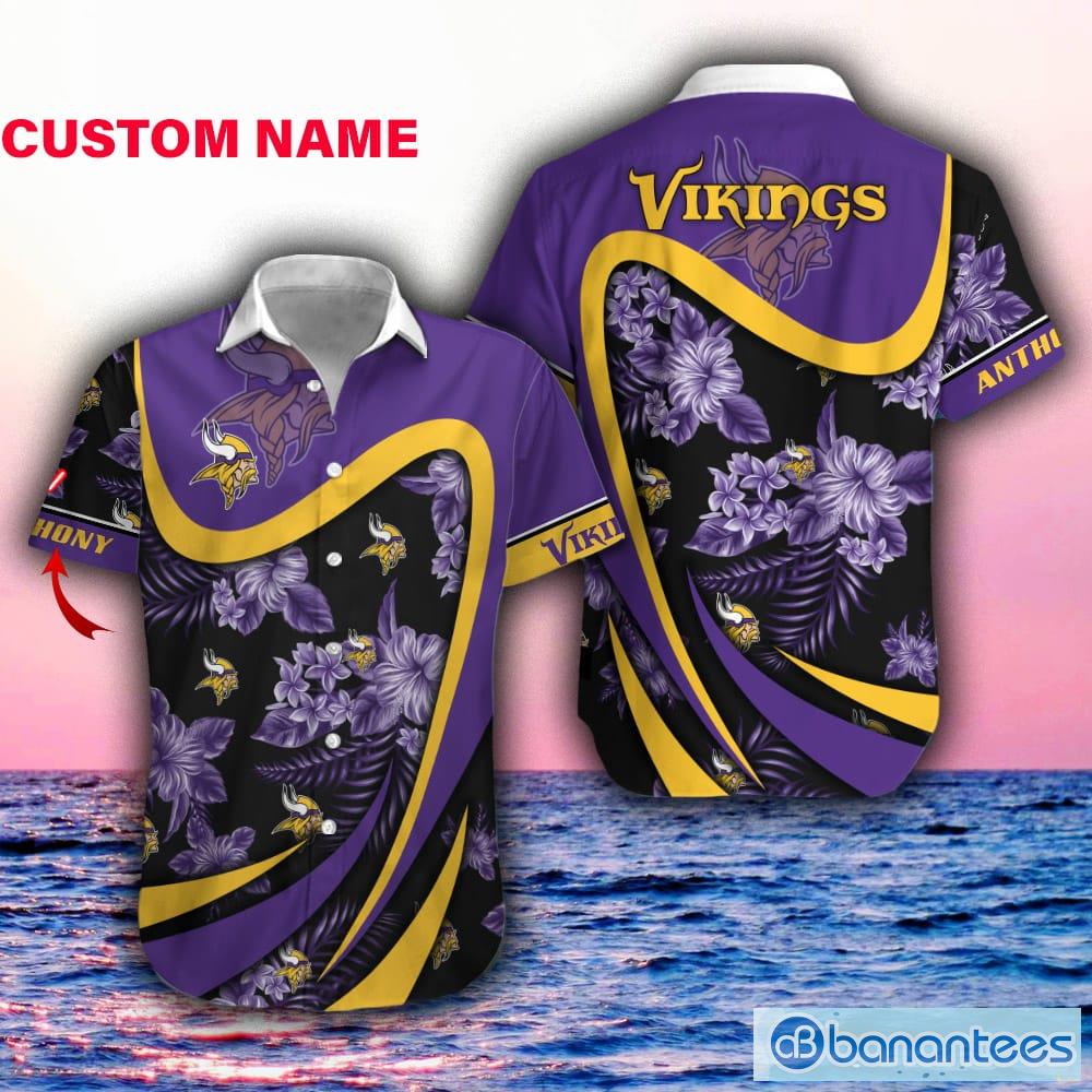 Minnesota Vikings Custom Name NFL Floral Hawaiian Shirt And Shorts Gift For  Men And Women Fans - Banantees