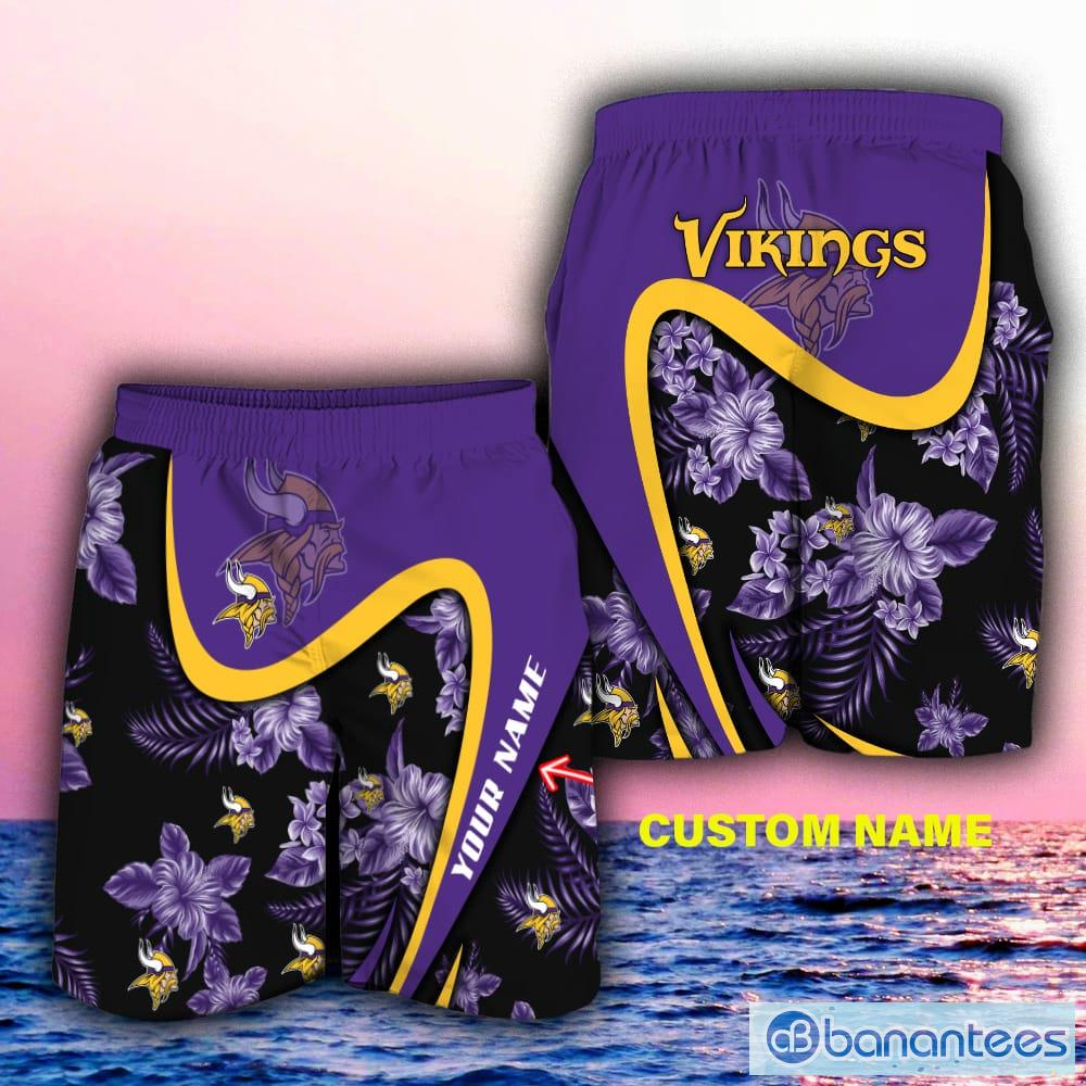 Minnesota Vikings Tropical Floral Hawaiian Shorts Gift For Fans