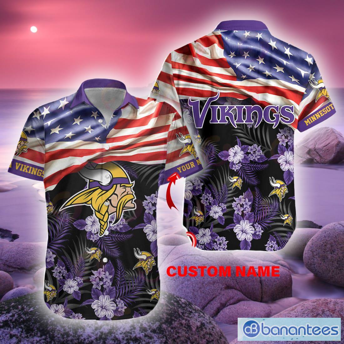 Minnesota Vikings Custom Name NFL Hawaiian Shirt And Shorts Gift For Men  And Women Fans - Banantees