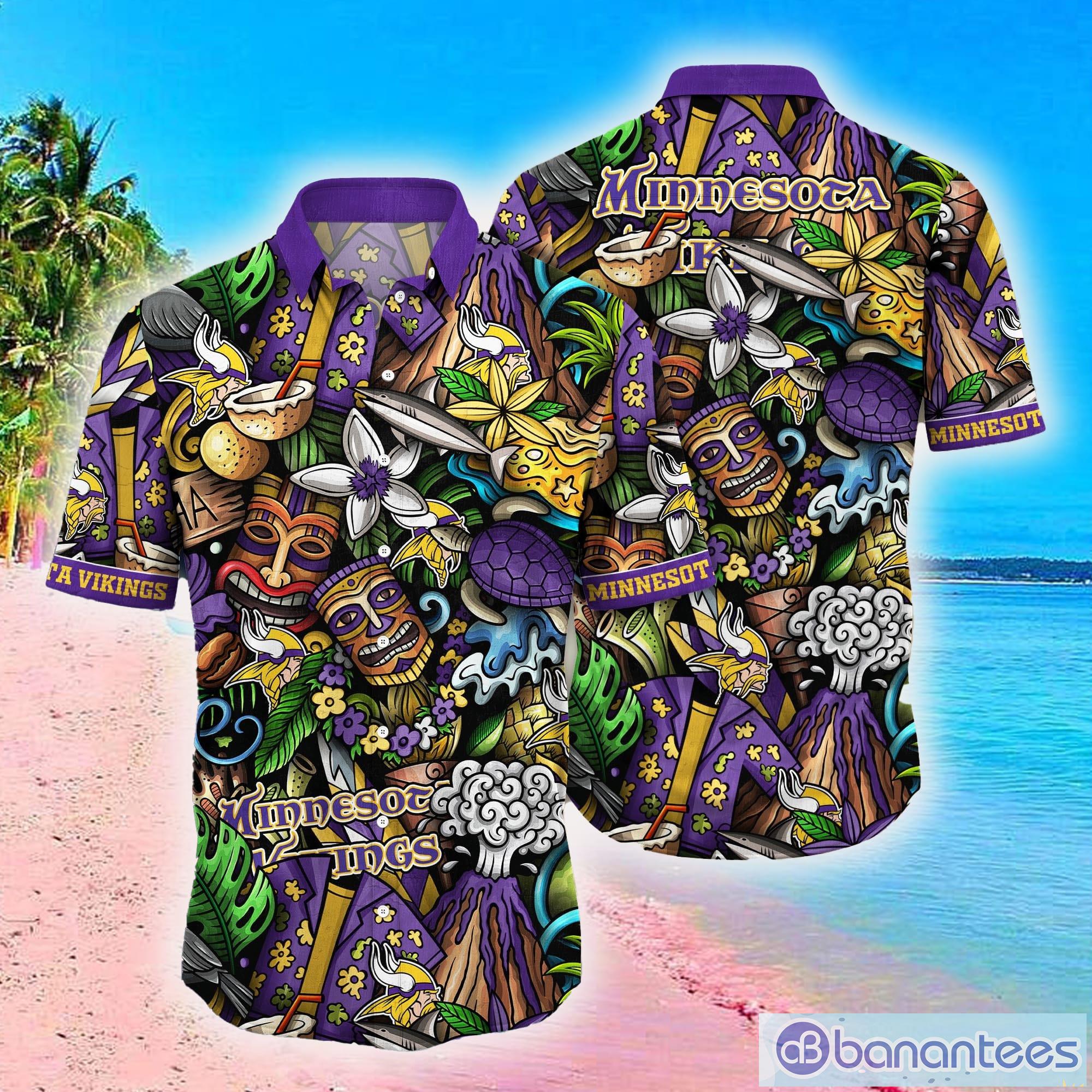 Minnesota Vikings Custom Name NFL Hawaiian Shirt And Shorts Gift For Men  And Women Fans - Banantees